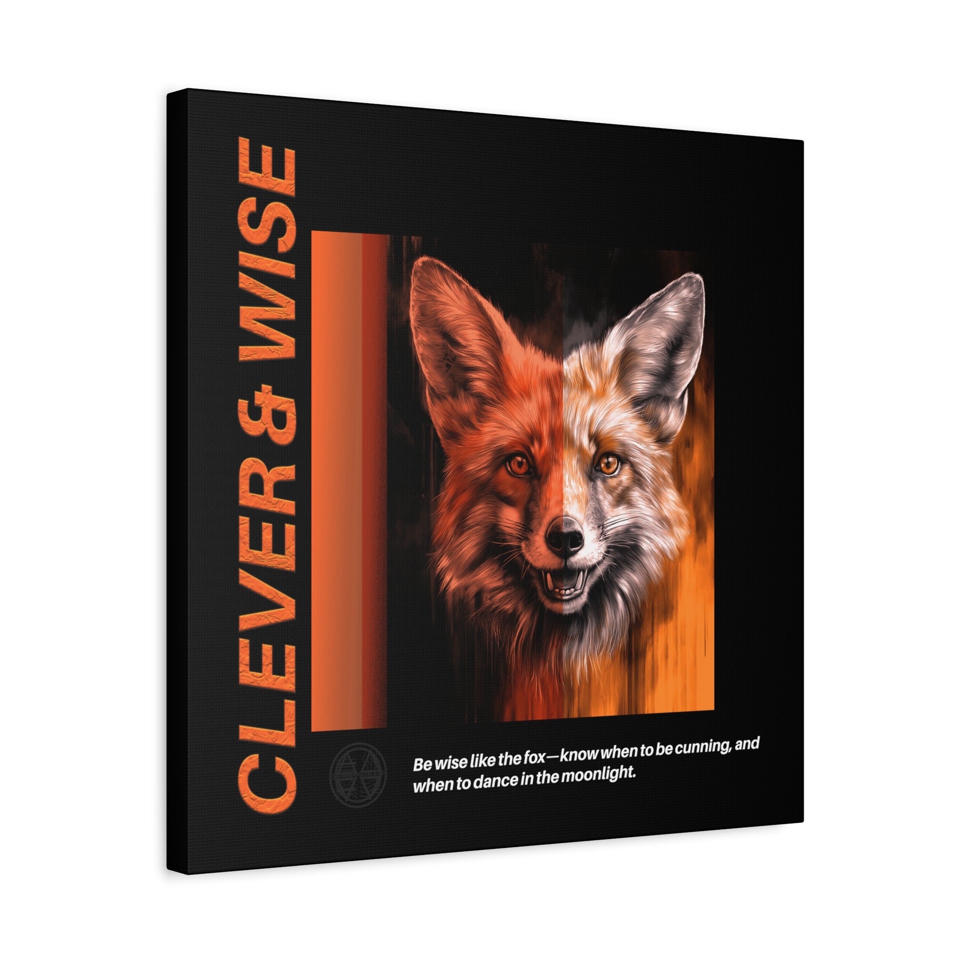 Fox Canvas Art, Inspirational & Wise Wall Decor, Nature Gift, Wildlife, Abstract Animal Artwork, Clever Motivational Matte Canvas