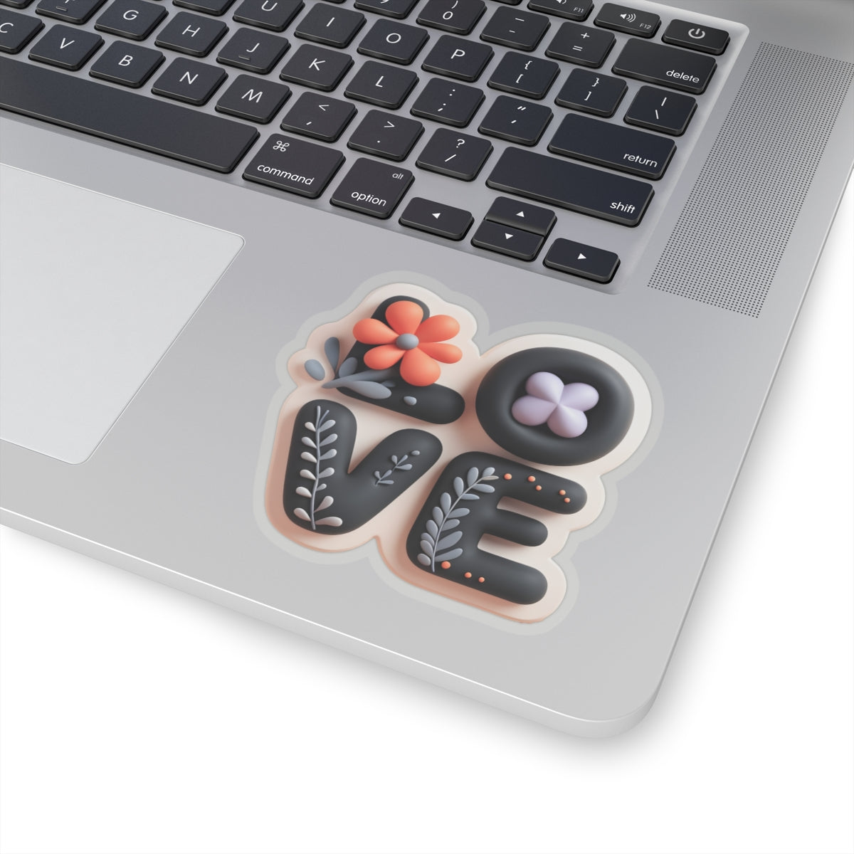 Love Typography Stickers, Nature-Inspired 3D Decals, Romantic Laptop Decals, Bold Love Stickers, Cute Scrapbook Stickers, Kiss-Cut Planner