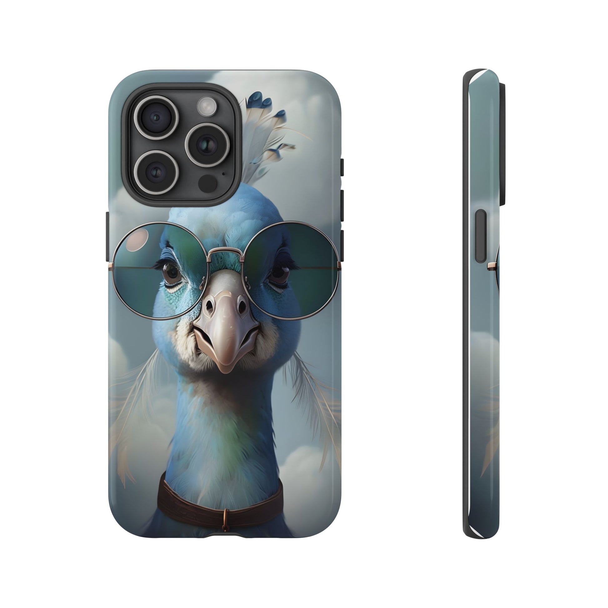 Phone Case, Glamorous Peacock Wearing Sunglasses - Protective Cover, Unique Gift, Trendy Accessories, Animal Lover, Fashionable Mobile Shell