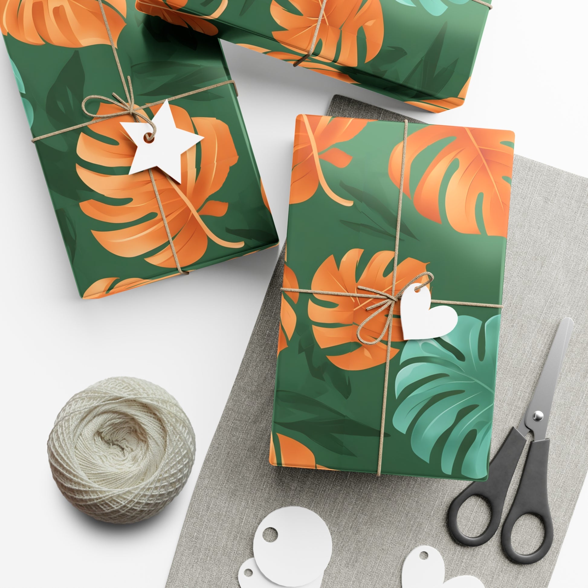 Wrapping Paper, Tropical Monstera Leaf Gift Wrap, Botanical Pattern Sheets, Colorful Holiday Gift Wrap, Jungle Party Wrap Roll, Leafy