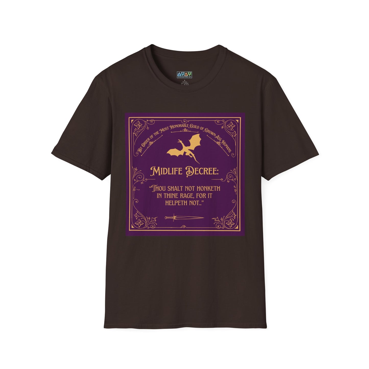Funny Quote Unisex T-Shirt - Midlife Decree - Thou shalt not honk in rage