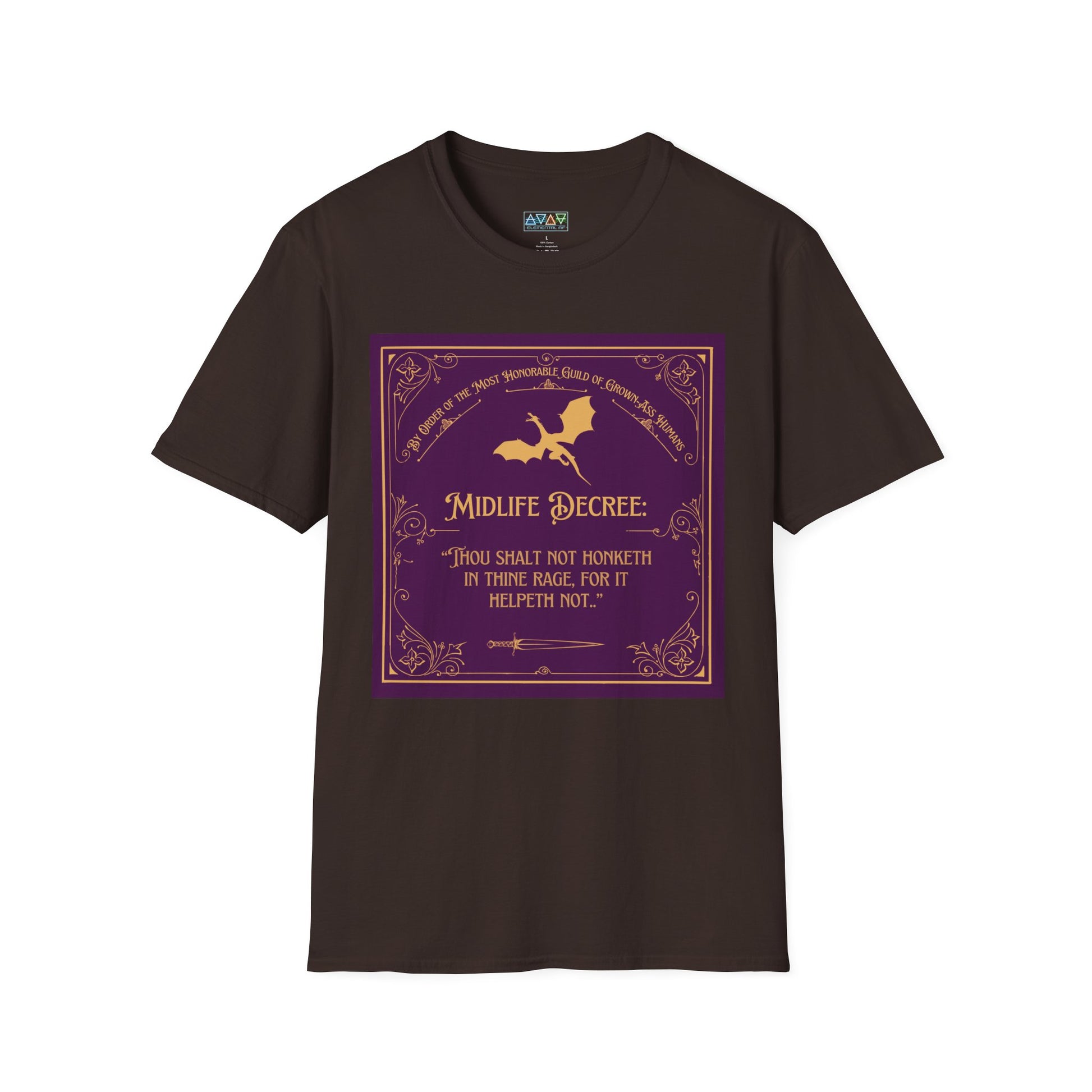 Funny Quote Unisex T-Shirt - Midlife Decree - Thou shalt not honk in rage