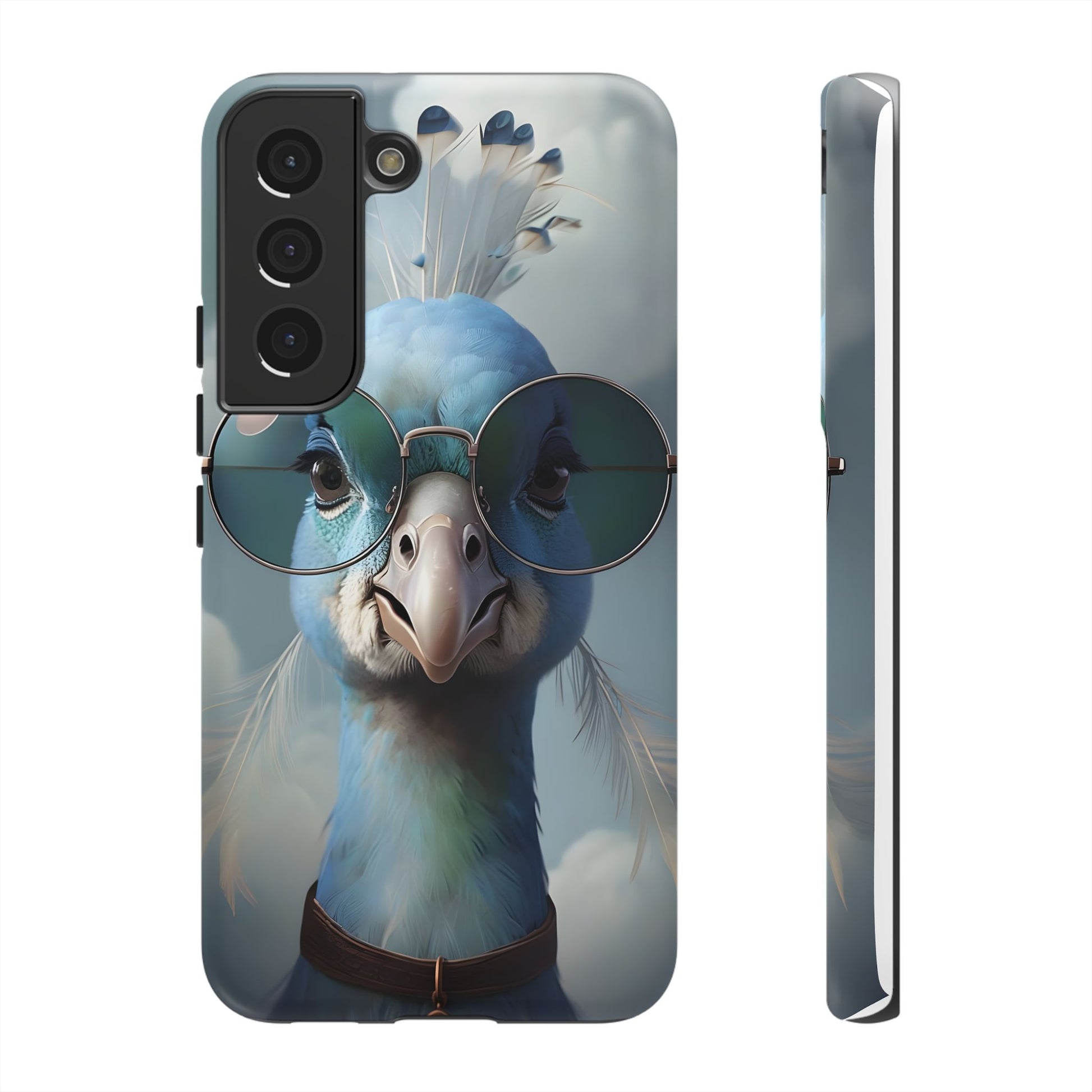 Phone Case, Glamorous Peacock Wearing Sunglasses - Protective Cover, Unique Gift, Trendy Accessories, Animal Lover, Fashionable Mobile Shell