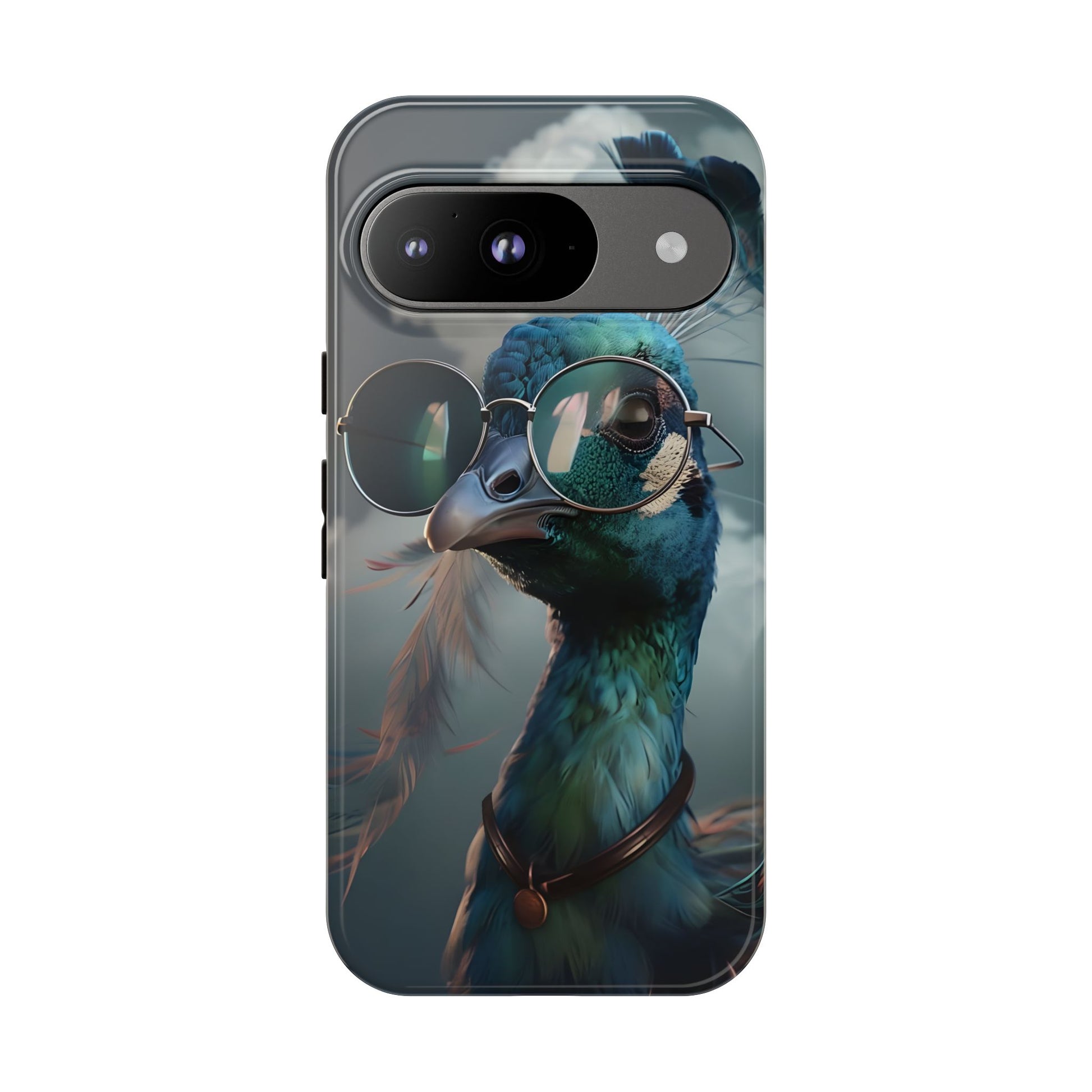 Phone Case, Peacock Design, Neon Lighting, Unique Gift, Hard Shell Cover, Protective Sleeve