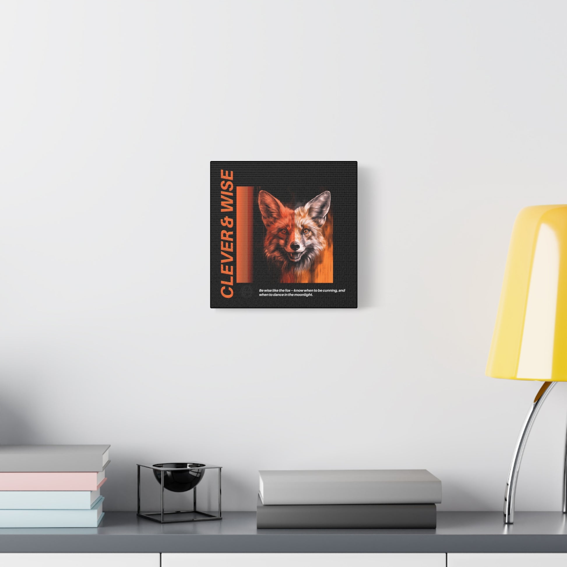 Fox Canvas Art, Inspirational & Wise Wall Decor, Nature Gift, Wildlife, Abstract Animal Artwork, Clever Motivational Matte Canvas