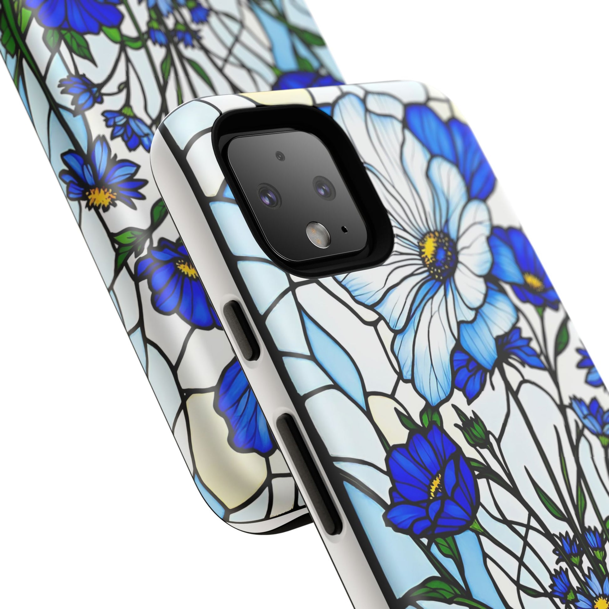 Botanical Stained Glass Tough Case - Floral Phone Cover, Protective Phone Case, Flower Pattern Phone Shell, Nature Inspired Smartphone Case,