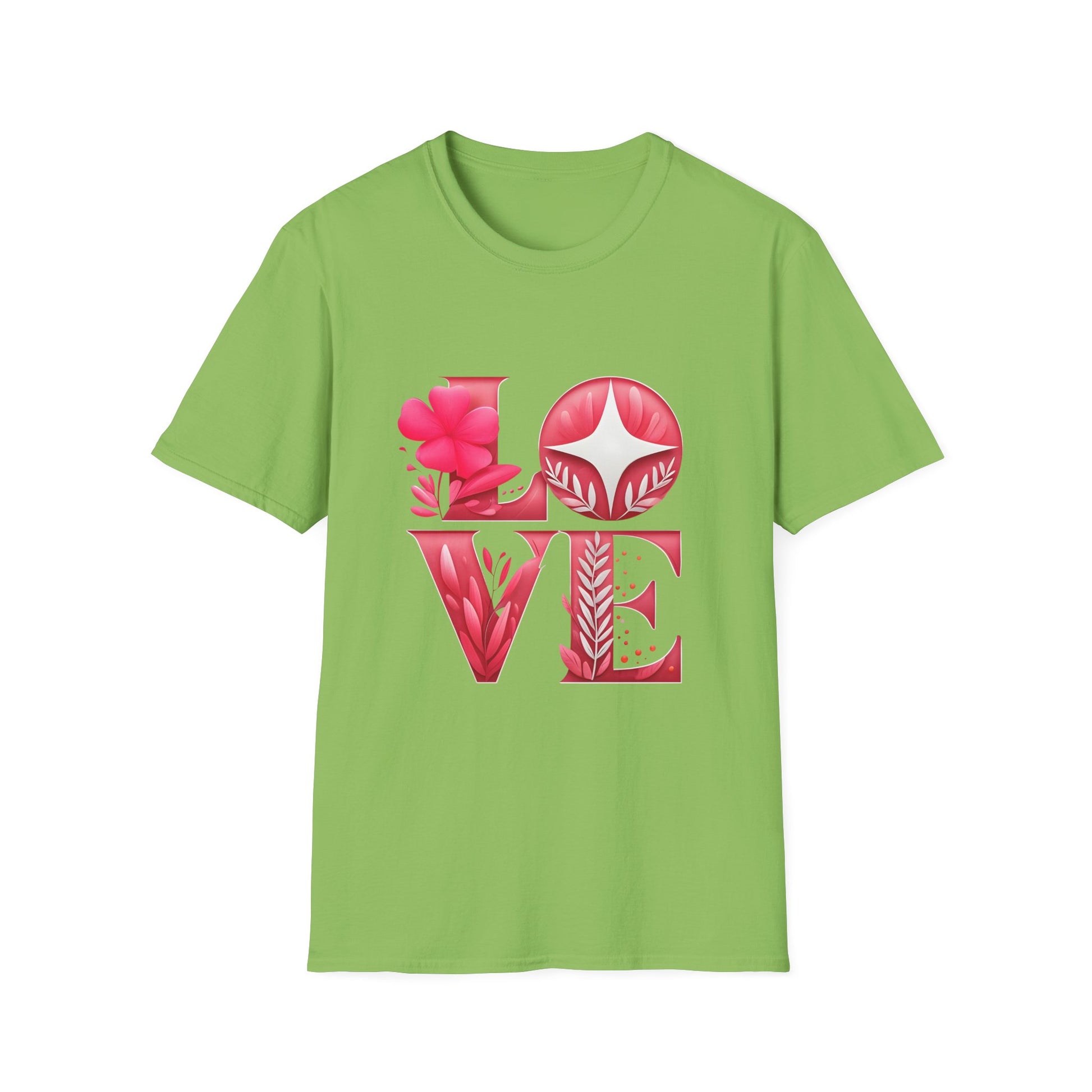 Love Typography Floral T-Shirt, Romantic Graphic Tee, Gift for Her, Valentine's Day Shirt, Spring Fashion Top