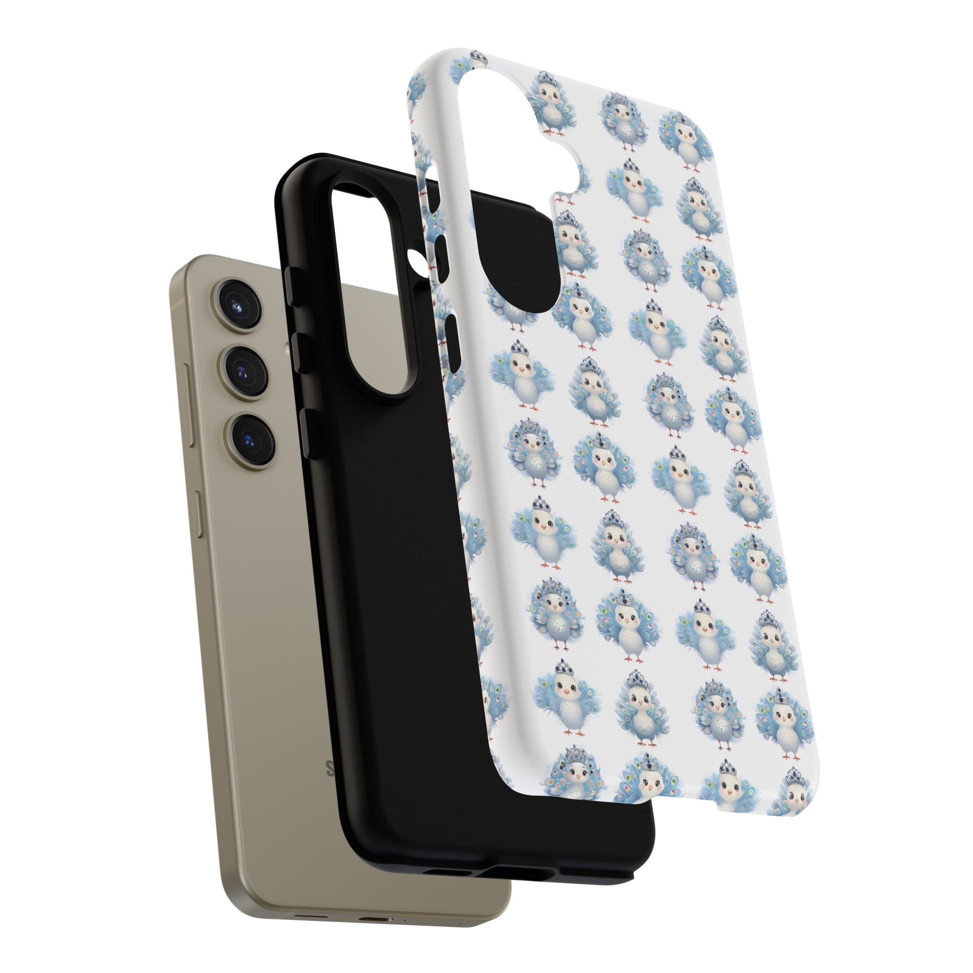 Tough Cases, Peacock Phone Covers, Animal Lover Gift, Cute Bird Accessories, Tiara Design, Protective Shell