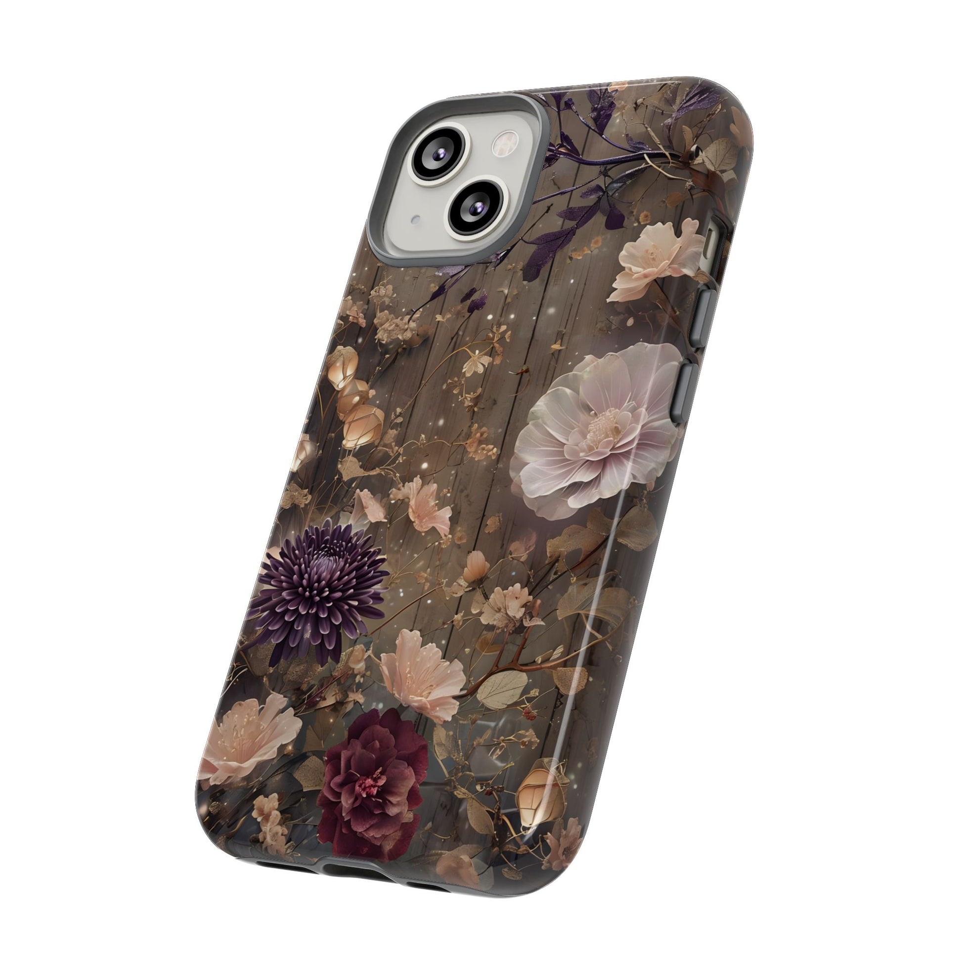 Tough Cases, Enchanting Floral Pattern - Floral Phone Case, Protective Phone Cover, Botanical Design, Flower Print, Tough Shell for Device