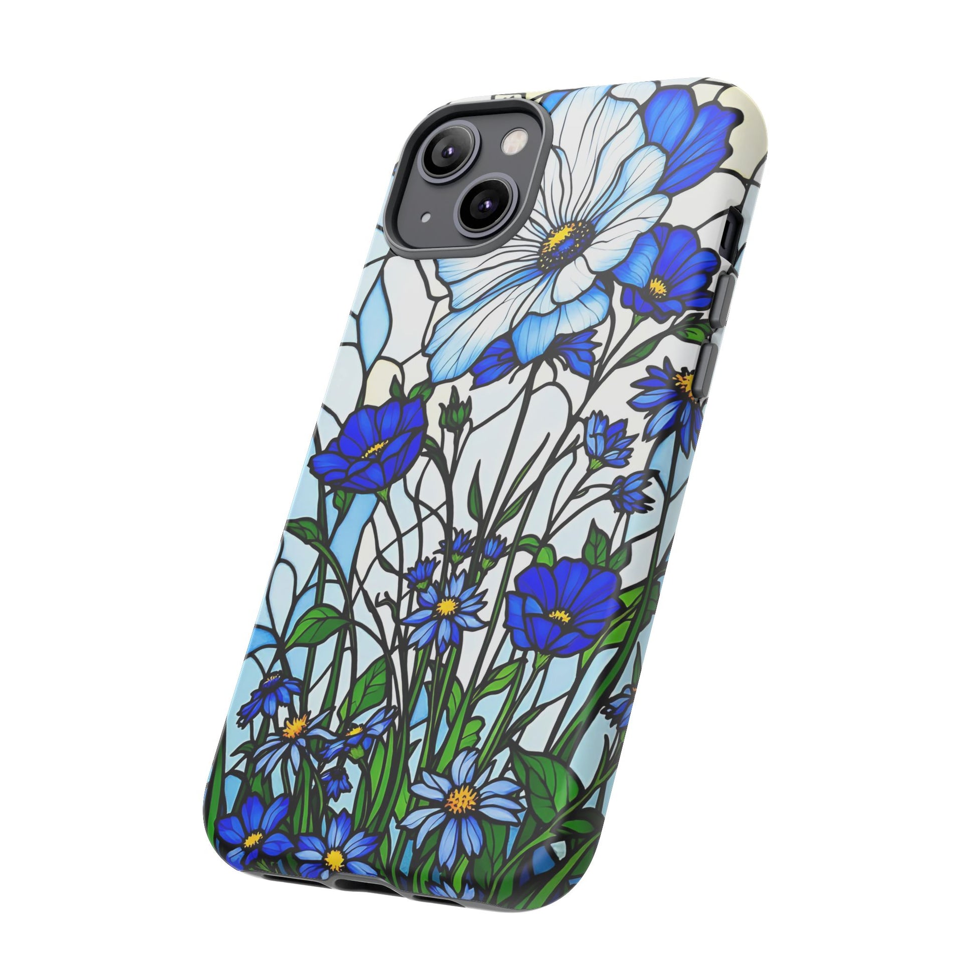 Botanical Stained Glass Tough Case - Floral Phone Cover, Protective Phone Case, Flower Pattern Phone Shell, Nature Inspired Smartphone Case,