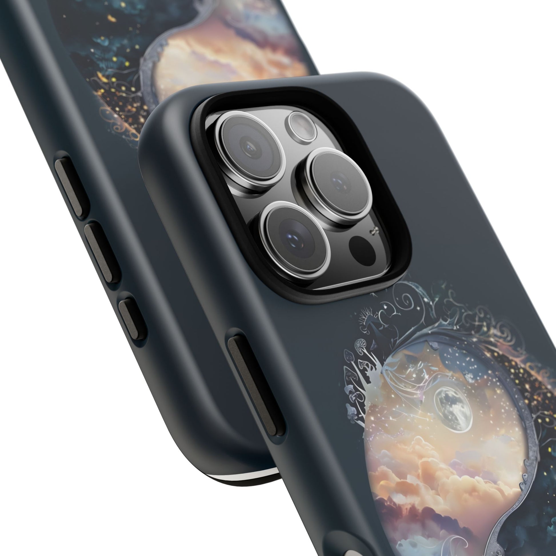 Phone Case, Yin-Yang Symbol Design, Whimsical Day Night Fantasy Print, Protective Cover, Tough Skin, Phone Accessories, Phone Protection