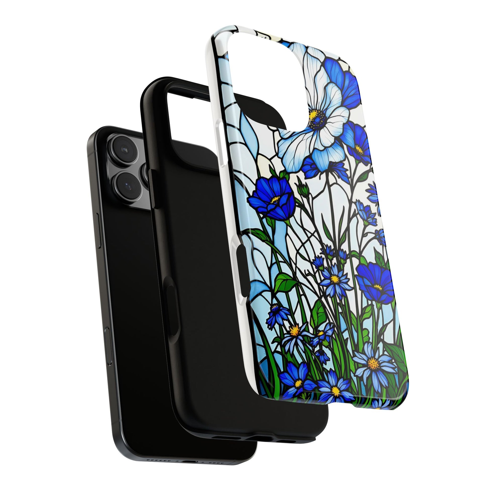 Botanical Stained Glass Tough Case - Floral Phone Cover, Protective Phone Case, Flower Pattern Phone Shell, Nature Inspired Smartphone Case,