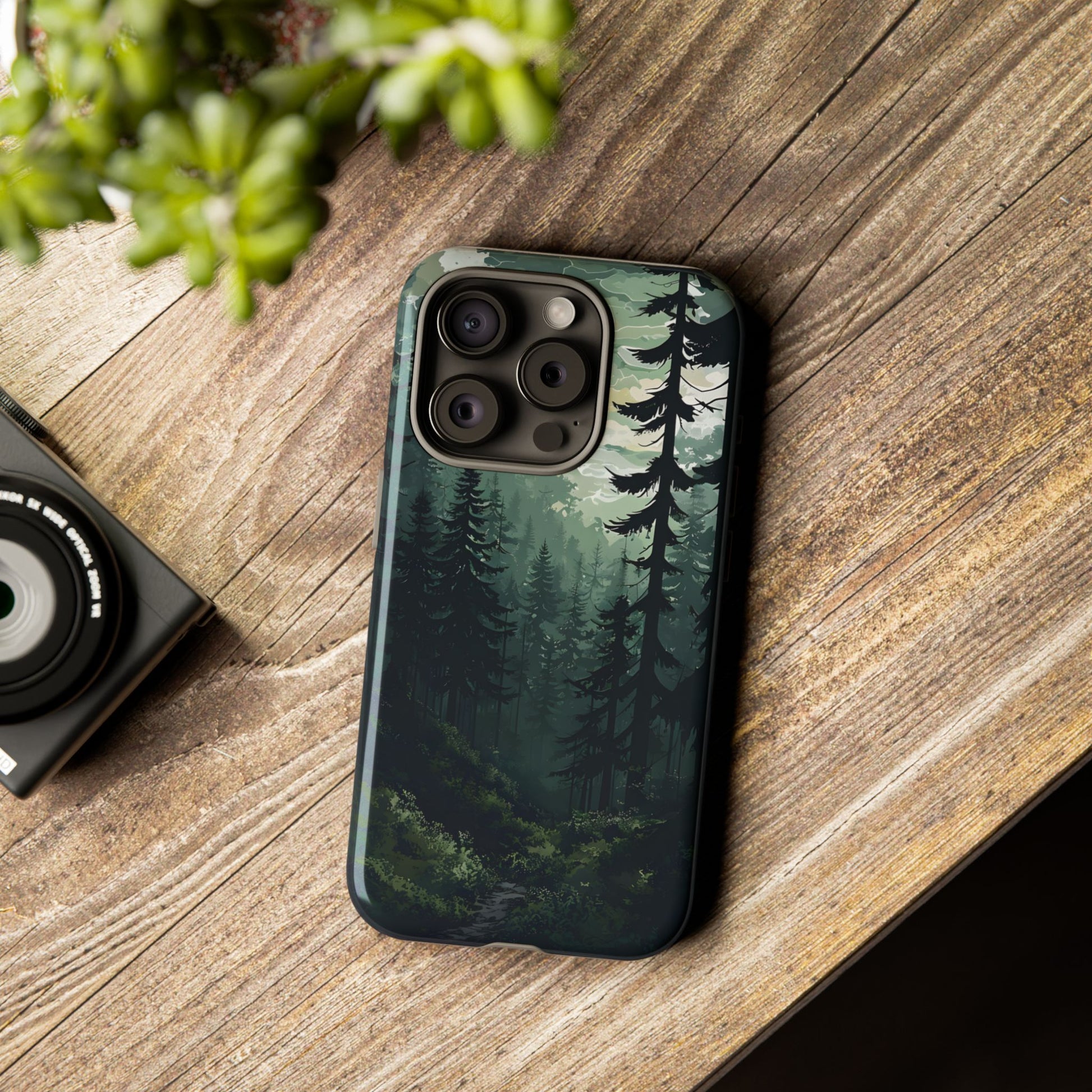 Phone Case, Serene Forest Landscape Digital Illustration Phone Case Cover, Tough Protective Cover, Unique Gift, Trendy