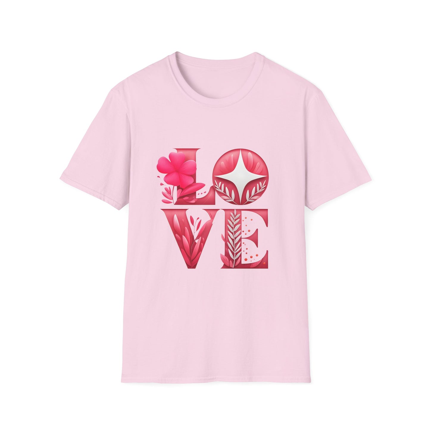 Love Typography Floral T-Shirt, Romantic Graphic Tee, Gift for Her, Valentine's Day Shirt, Spring Fashion Top