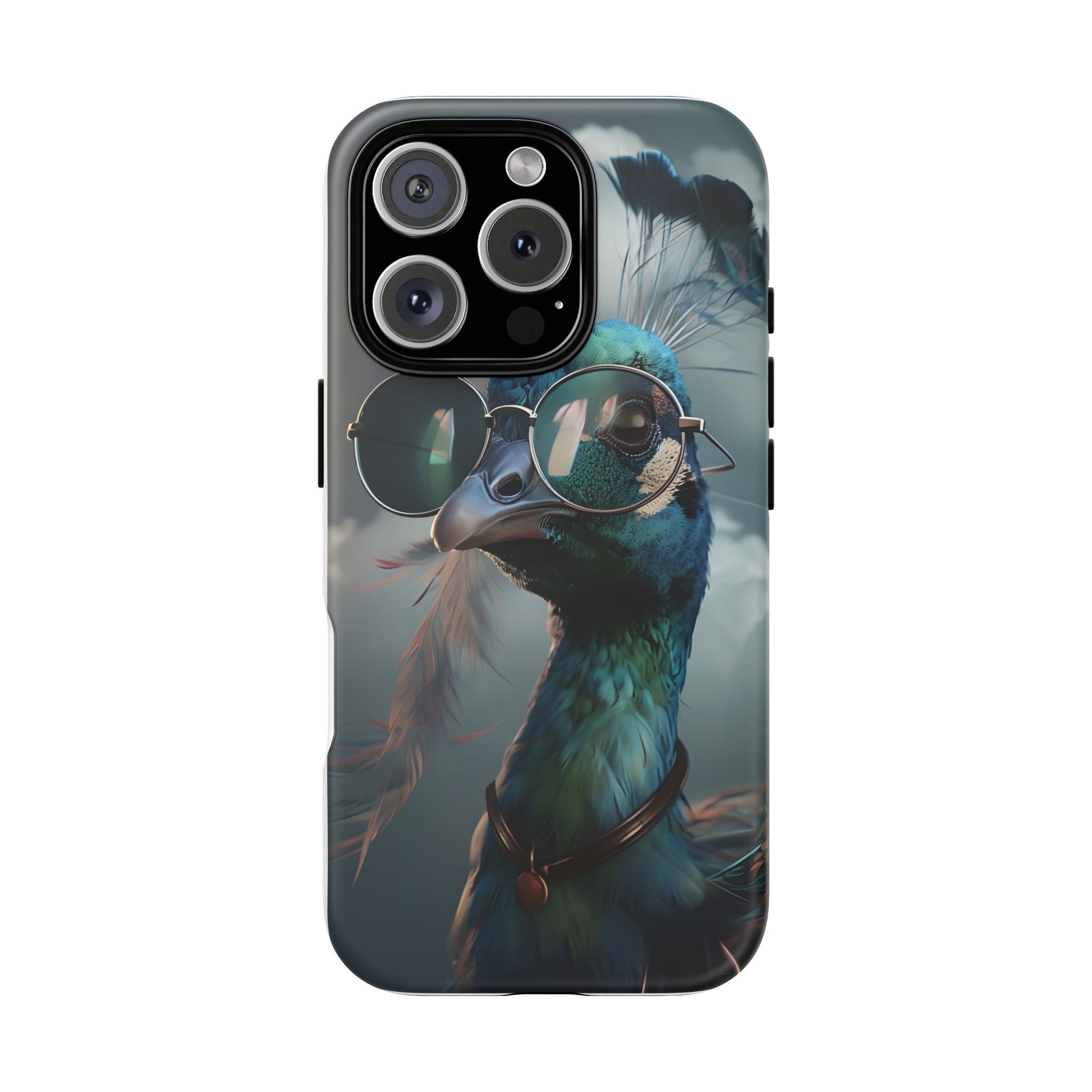 Phone Case, Peacock Design, Neon Lighting, Unique Gift, Hard Shell Cover, Protective Sleeve