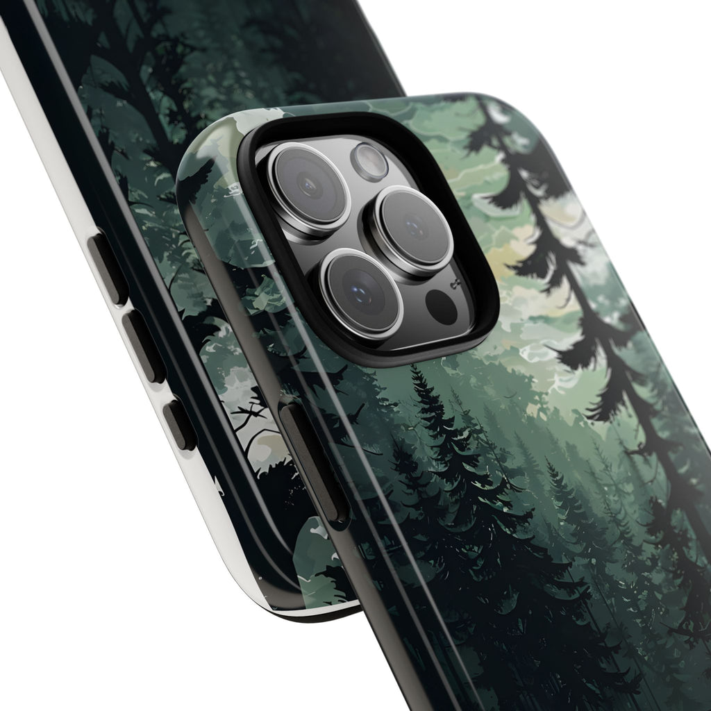 Phone Case, Serene Forest Landscape Digital Illustration Phone Case Cover, Tough Protective Cover, Unique Gift, Trendy