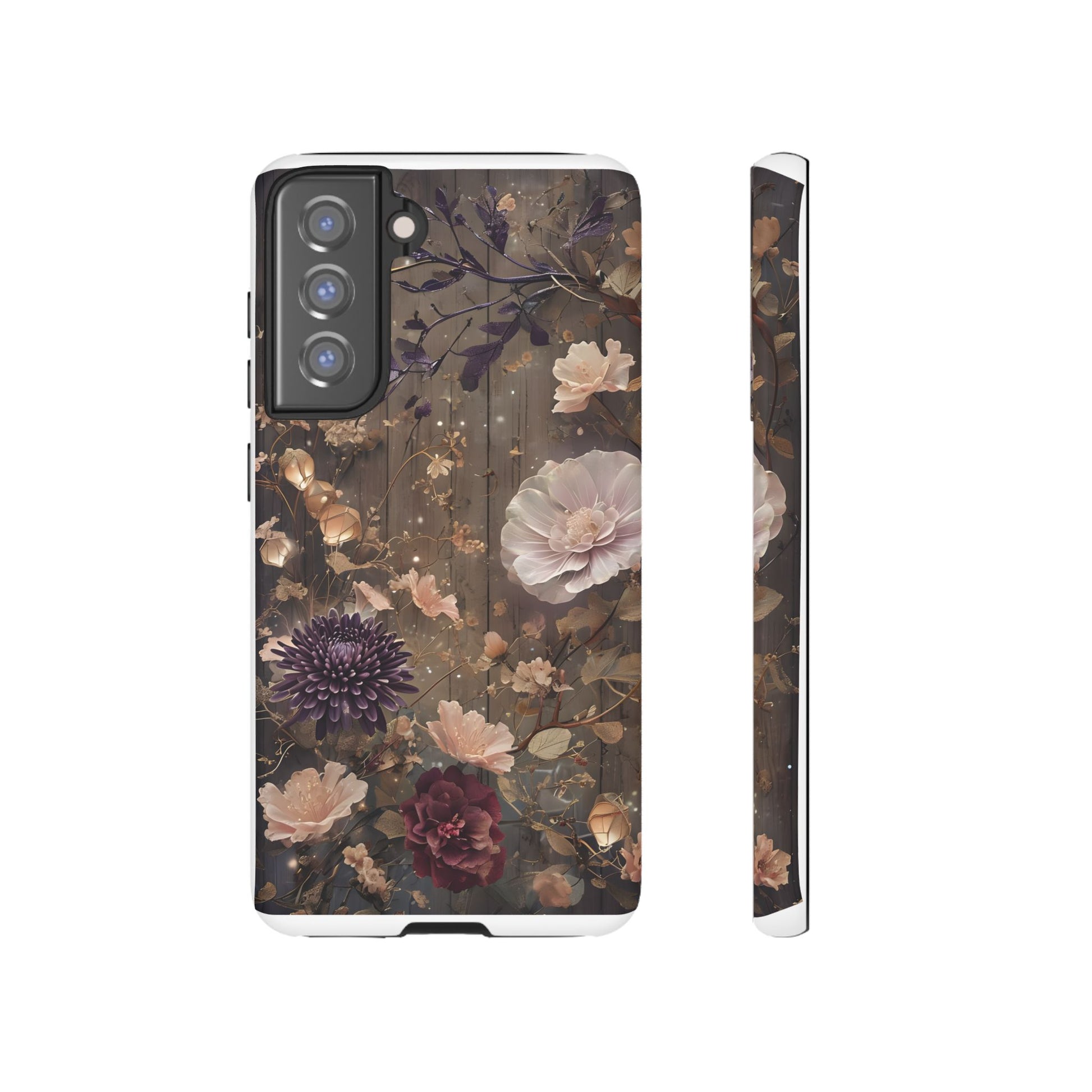 Tough Cases, Enchanting Floral Pattern - Floral Phone Case, Protective Phone Cover, Botanical Design, Flower Print, Tough Shell for Device