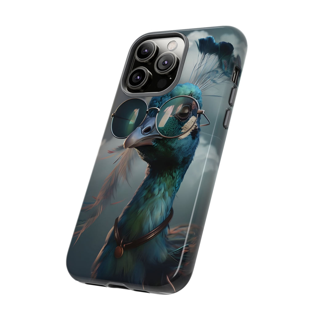 Phone Case, Peacock Design, Neon Lighting, Unique Gift, Hard Shell Cover, Protective Sleeve