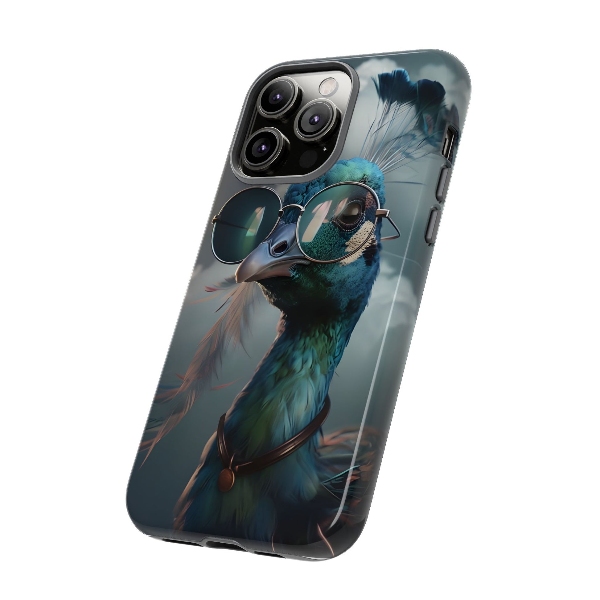 Phone Case, Peacock Design, Neon Lighting, Unique Gift, Hard Shell Cover, Protective Sleeve