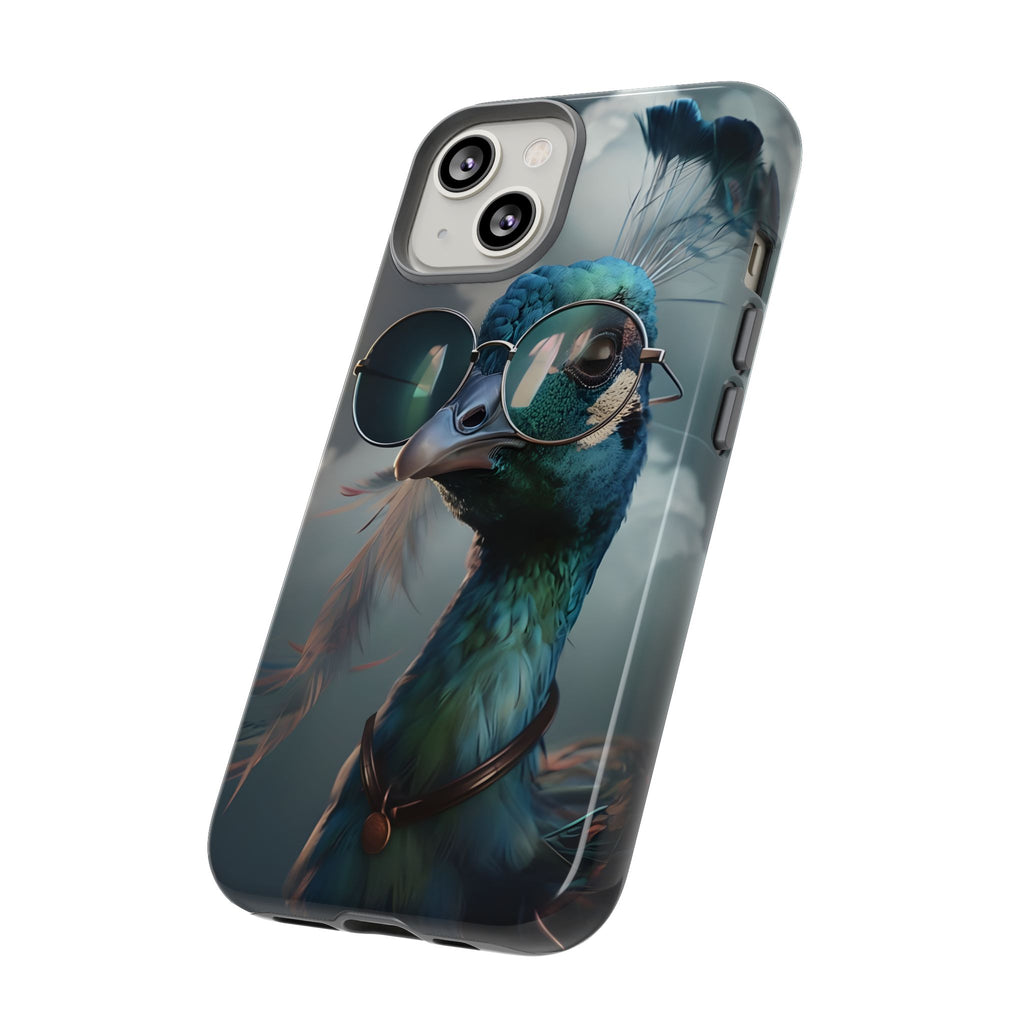 Phone Case, Peacock Design, Neon Lighting, Unique Gift, Hard Shell Cover, Protective Sleeve