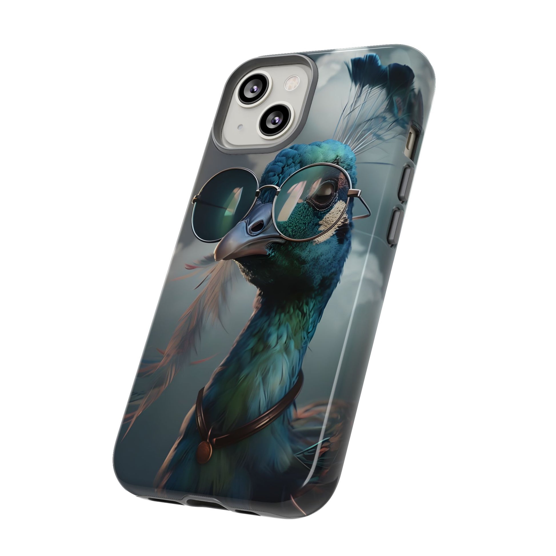 Phone Case, Peacock Design, Neon Lighting, Unique Gift, Hard Shell Cover, Protective Sleeve