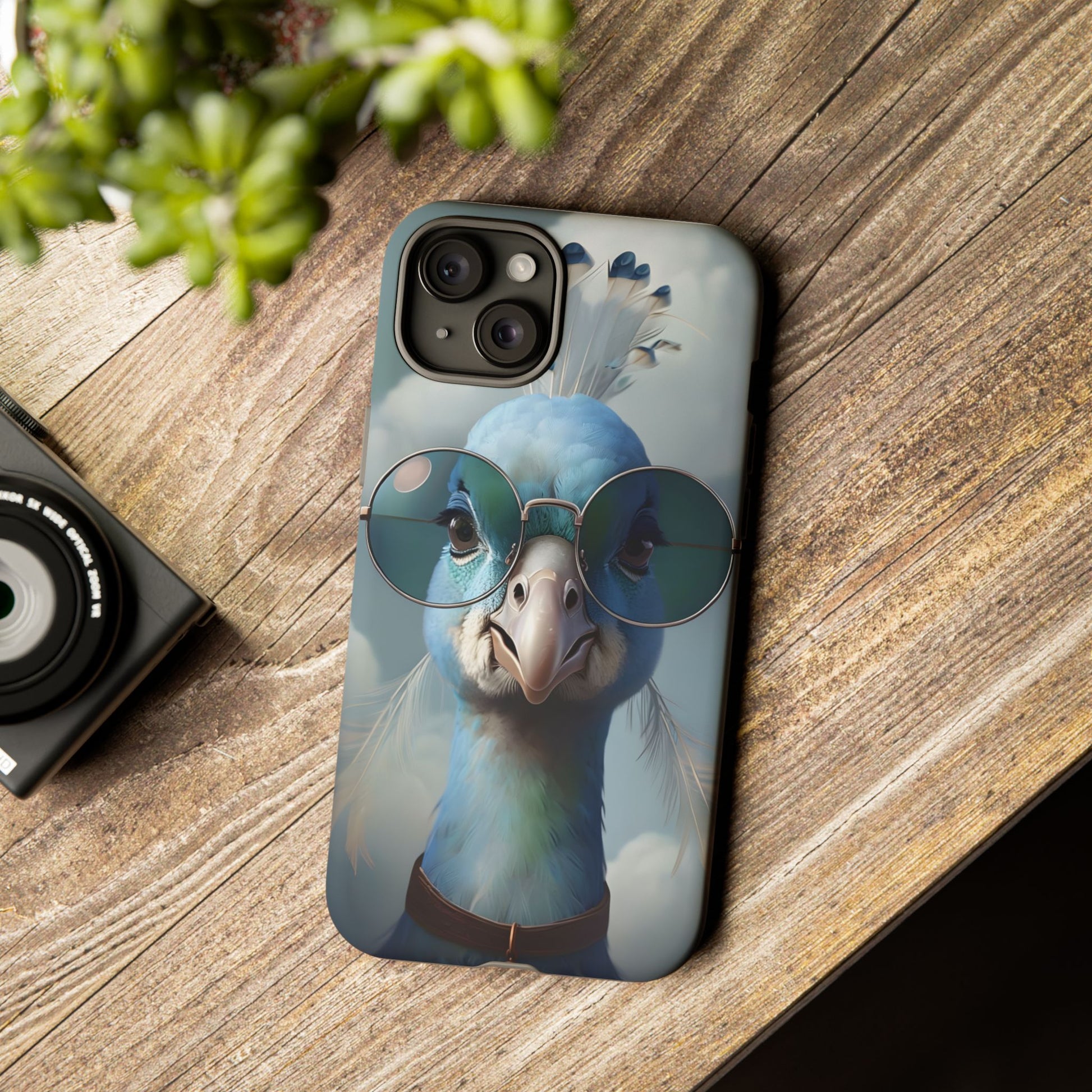 Phone Case, Glamorous Peacock Wearing Sunglasses - Protective Cover, Unique Gift, Trendy Accessories, Animal Lover, Fashionable Mobile Shell
