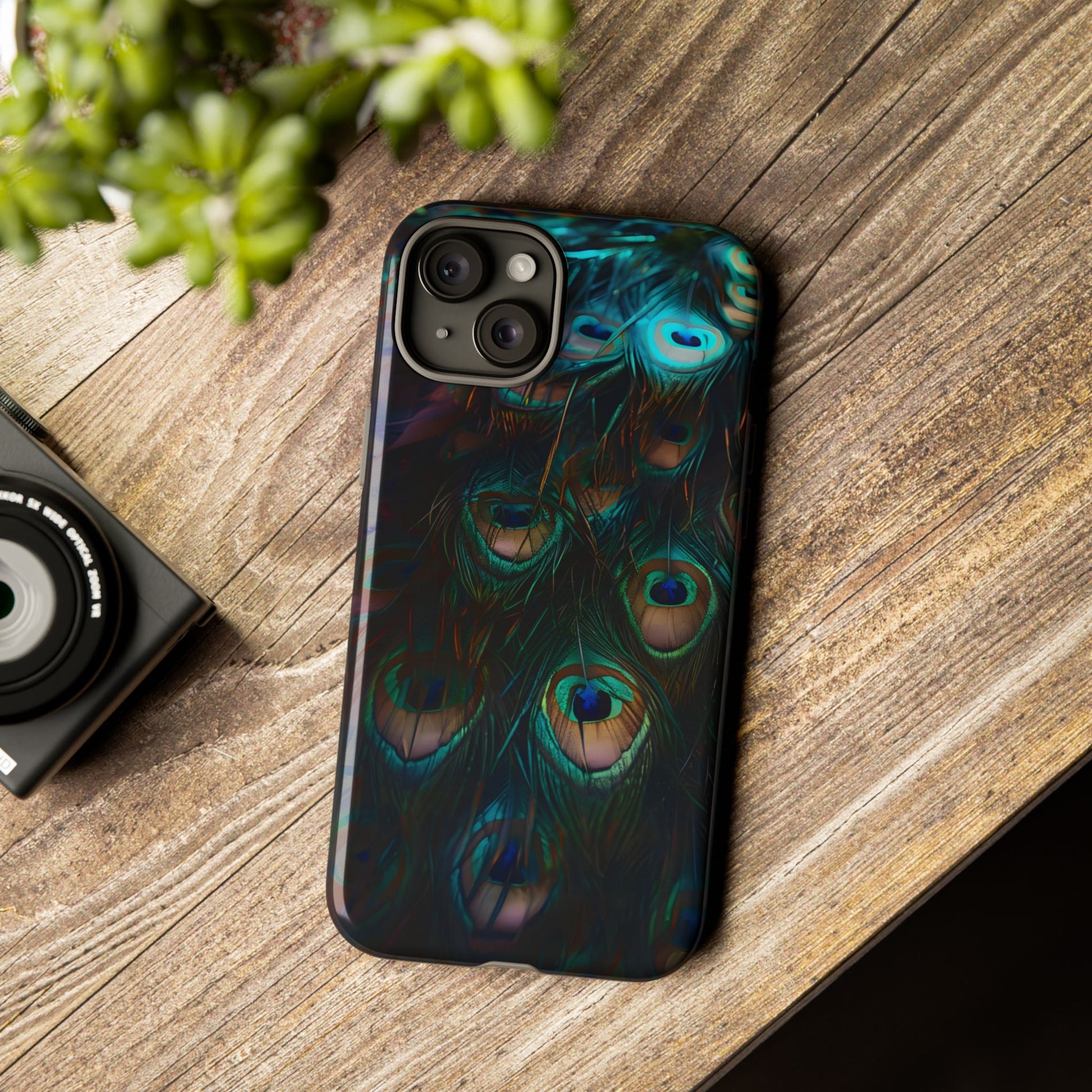 Phone Case, Close Up Peacock Feathers Design, Protective Cover, Unique Gift, Stylish Accessory, Nature Lover Gift, Feather Print Case