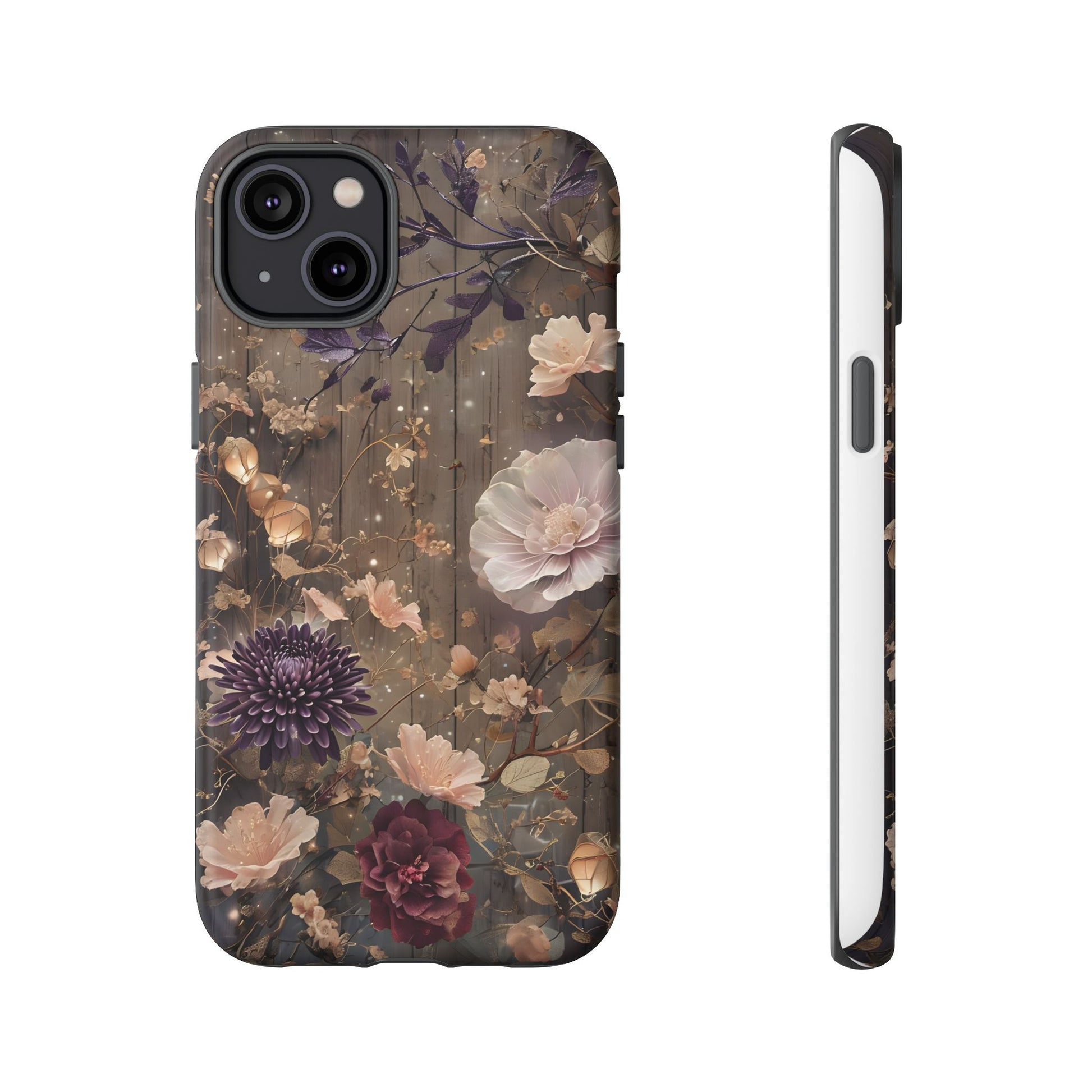 Tough Cases, Enchanting Floral Pattern - Floral Phone Case, Protective Phone Cover, Botanical Design, Flower Print, Tough Shell for Device