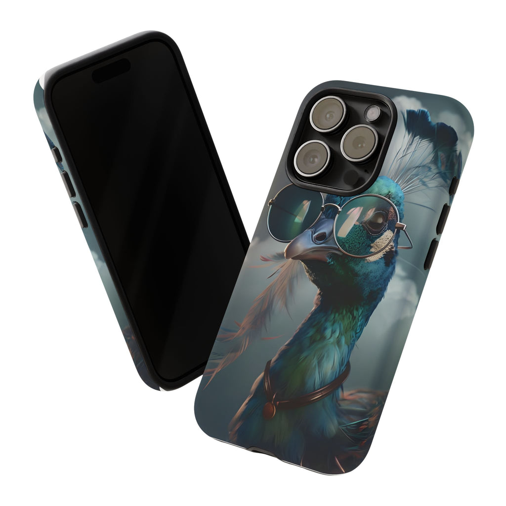 Phone Case, Peacock Design, Neon Lighting, Unique Gift, Hard Shell Cover, Protective Sleeve