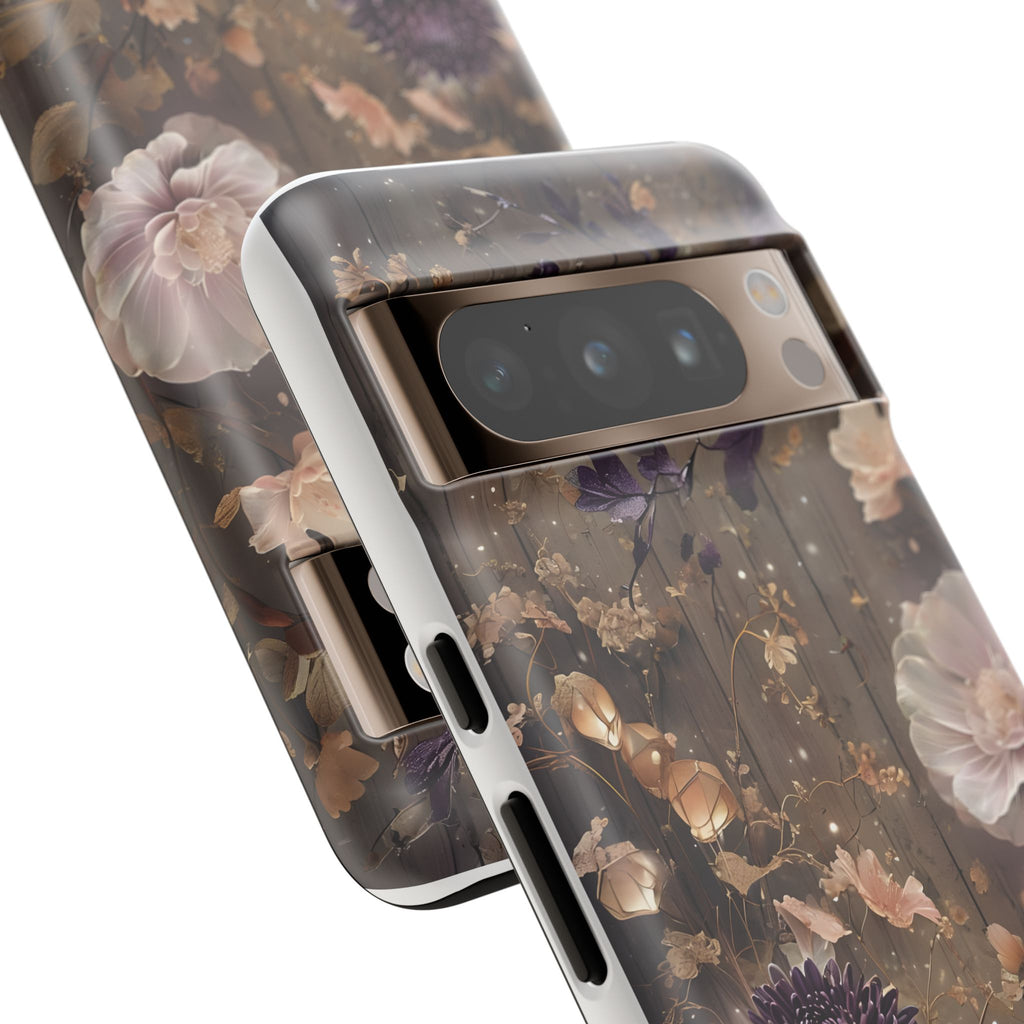 Tough Cases, Enchanting Floral Pattern - Floral Phone Case, Protective Phone Cover, Botanical Design, Flower Print, Tough Shell for Device