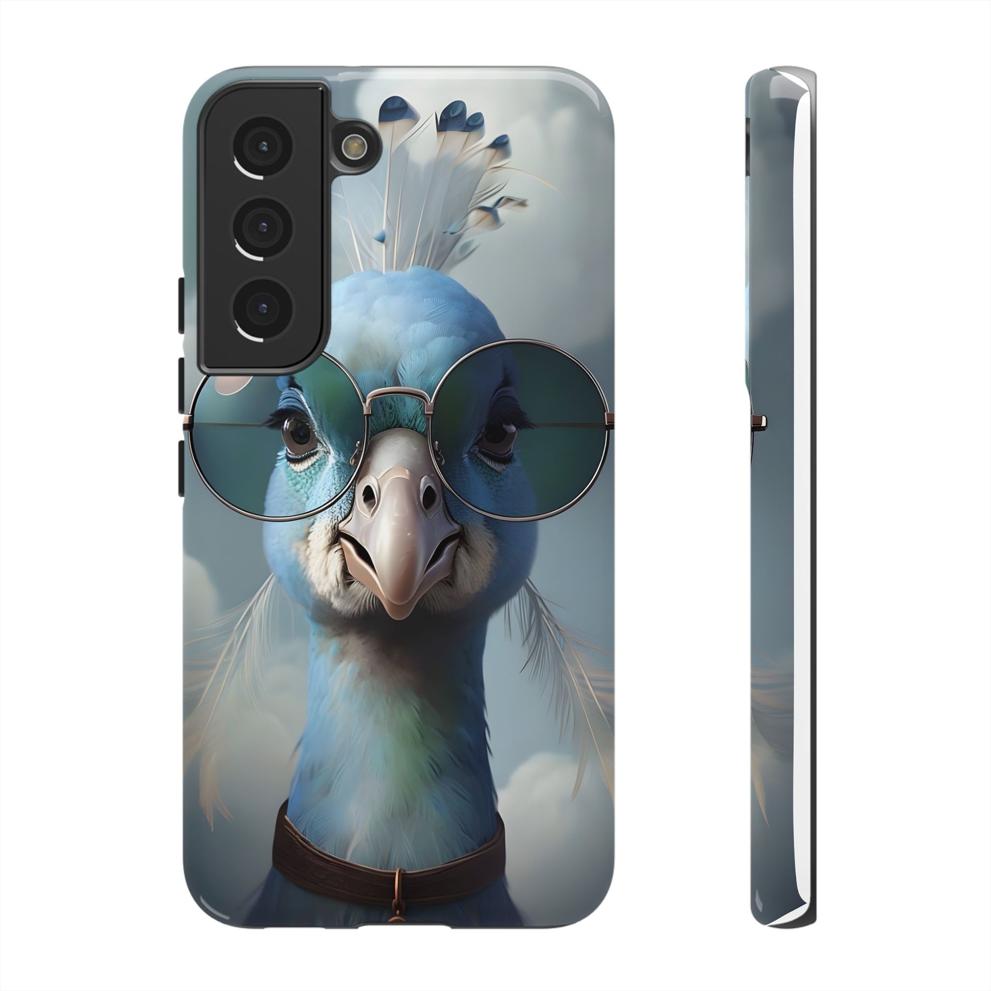 Phone Case, Glamorous Peacock Wearing Sunglasses - Protective Cover, Unique Gift, Trendy Accessories, Animal Lover, Fashionable Mobile Shell