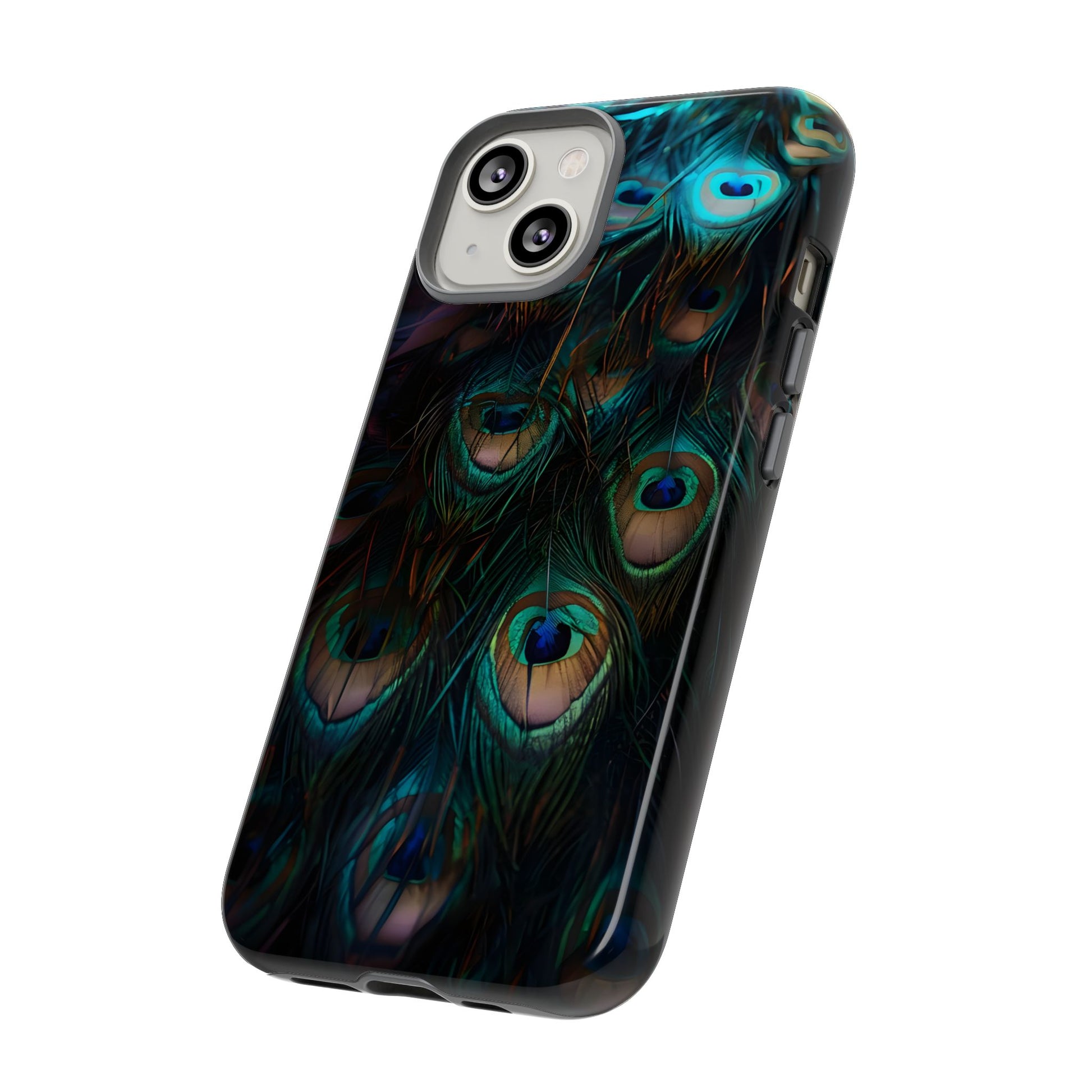 Phone Case, Close Up Peacock Feathers Design, Protective Cover, Unique Gift, Stylish Accessory, Nature Lover Gift, Feather Print Case
