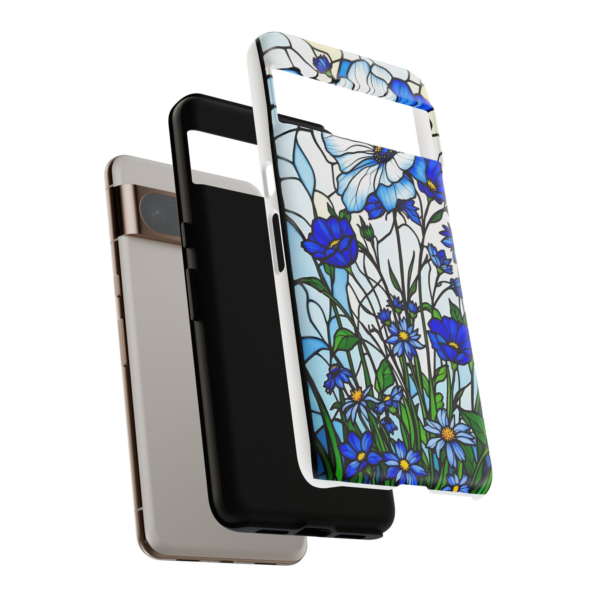 Botanical Stained Glass Tough Case - Floral Phone Cover, Protective Phone Case, Flower Pattern Phone Shell, Nature Inspired Smartphone Case,