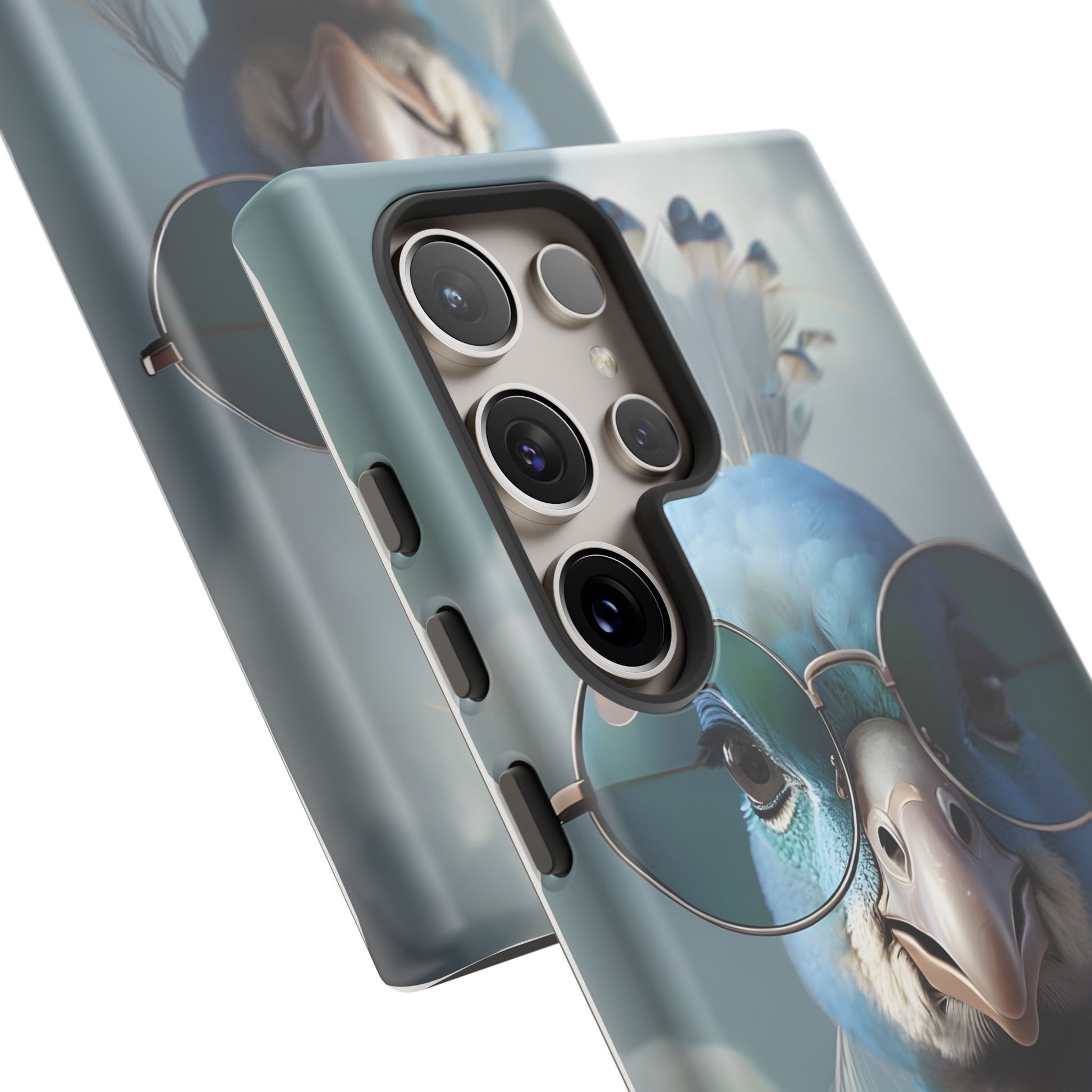 Phone Case, Glamorous Peacock Wearing Sunglasses - Protective Cover, Unique Gift, Trendy Accessories, Animal Lover, Fashionable Mobile Shell