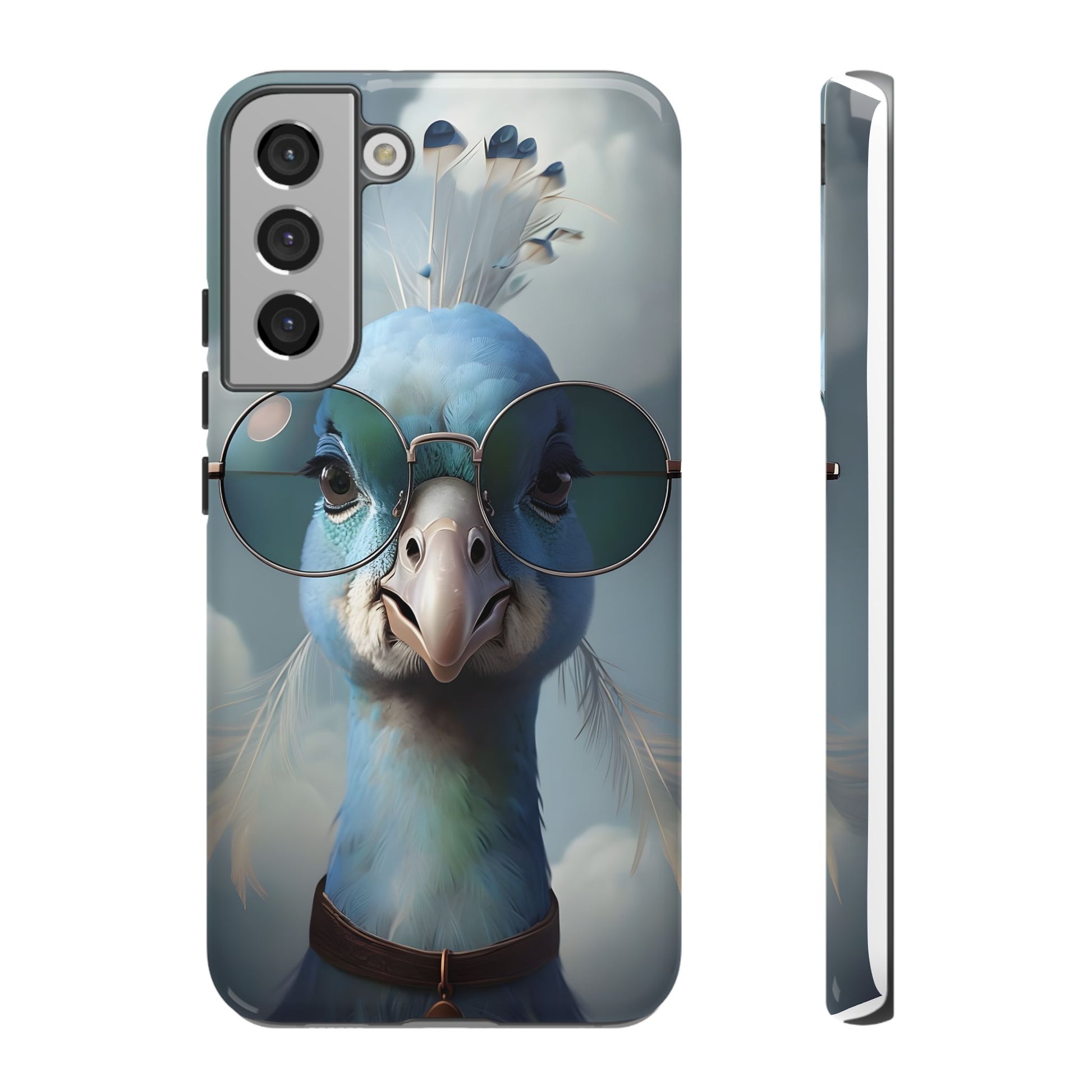 Phone Case, Glamorous Peacock Wearing Sunglasses - Protective Cover, Unique Gift, Trendy Accessories, Animal Lover, Fashionable Mobile Shell