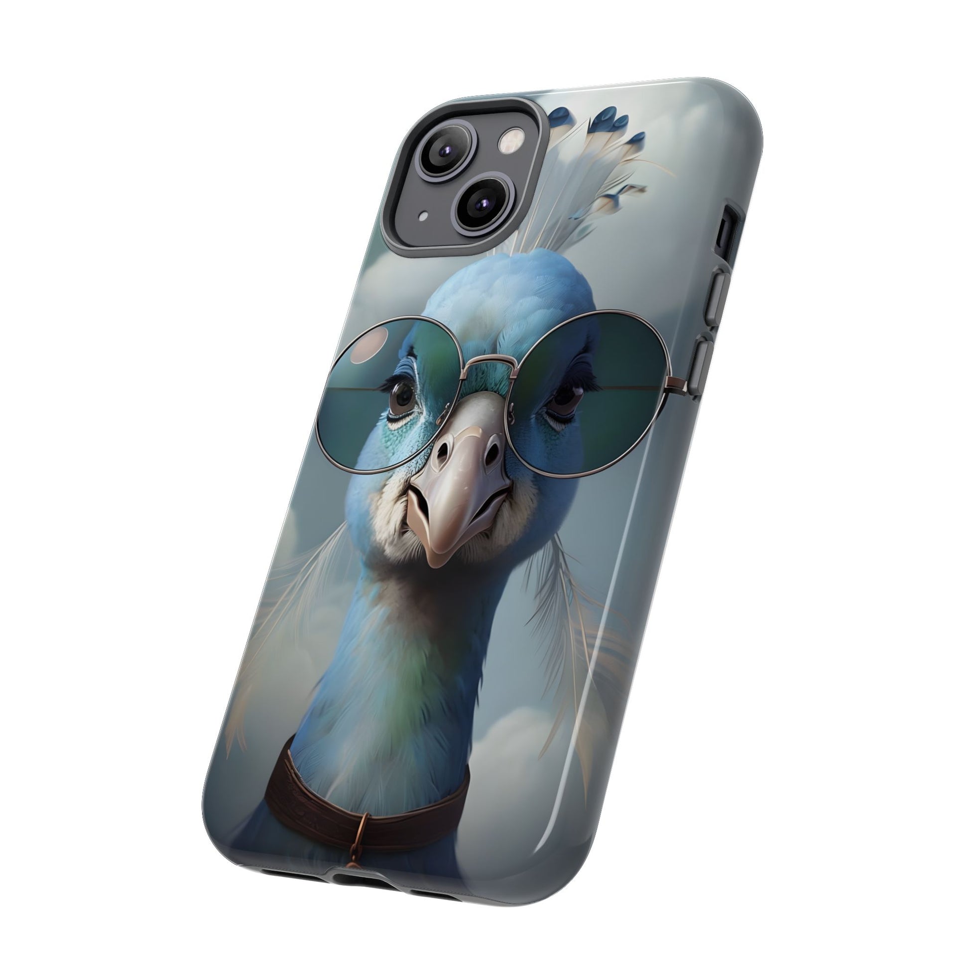 Phone Case, Glamorous Peacock Wearing Sunglasses - Protective Cover, Unique Gift, Trendy Accessories, Animal Lover, Fashionable Mobile Shell