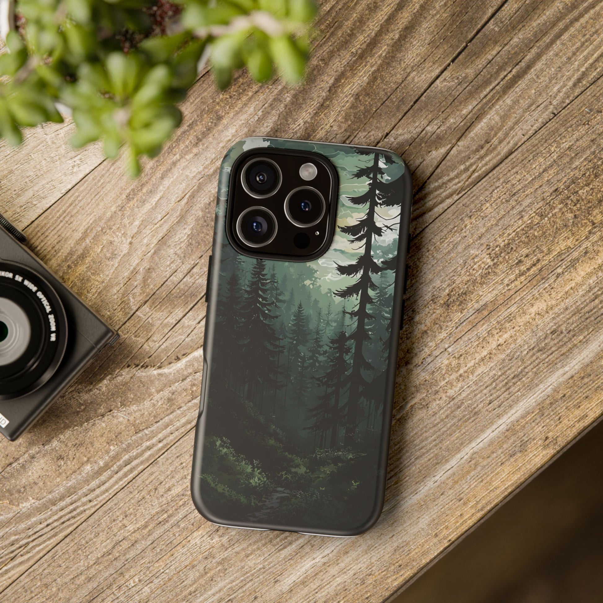 Phone Case, Serene Forest Landscape Digital Illustration Phone Case Cover, Tough Protective Cover, Unique Gift, Trendy