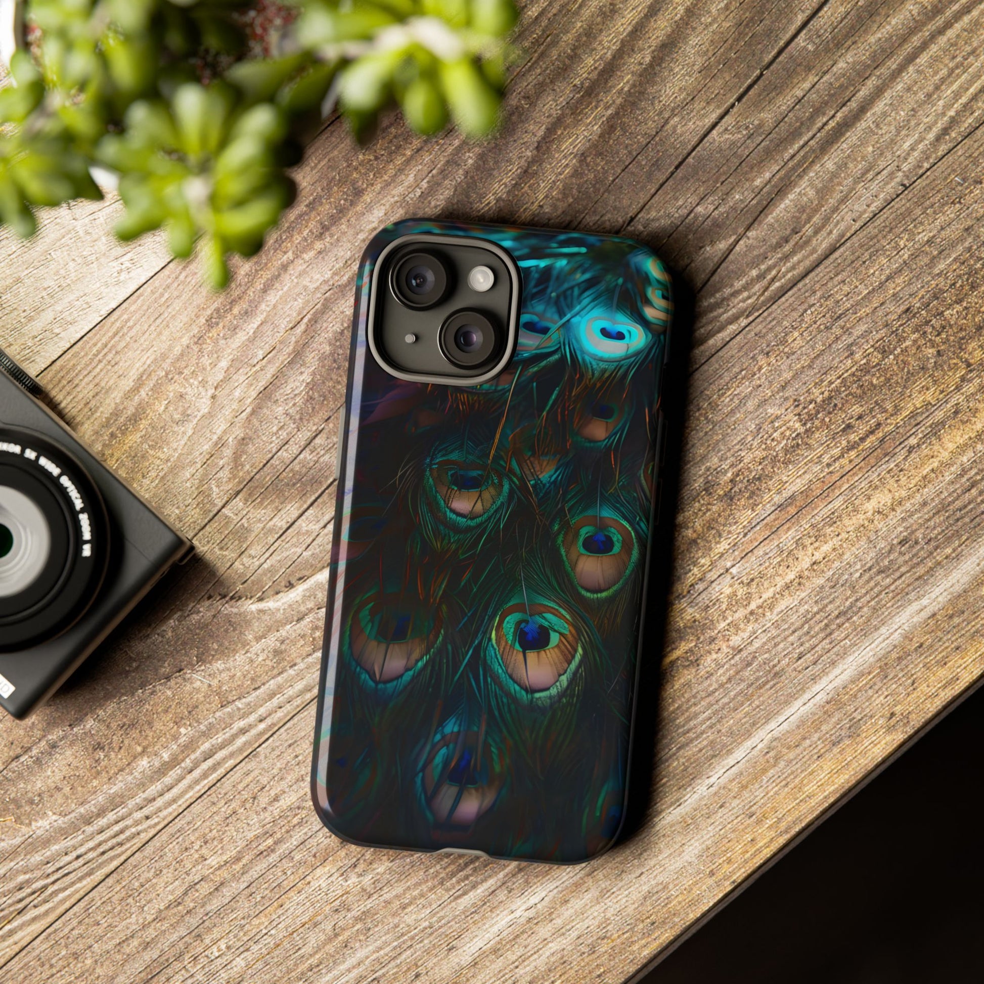 Phone Case, Close Up Peacock Feathers Design, Protective Cover, Unique Gift, Stylish Accessory, Nature Lover Gift, Feather Print Case