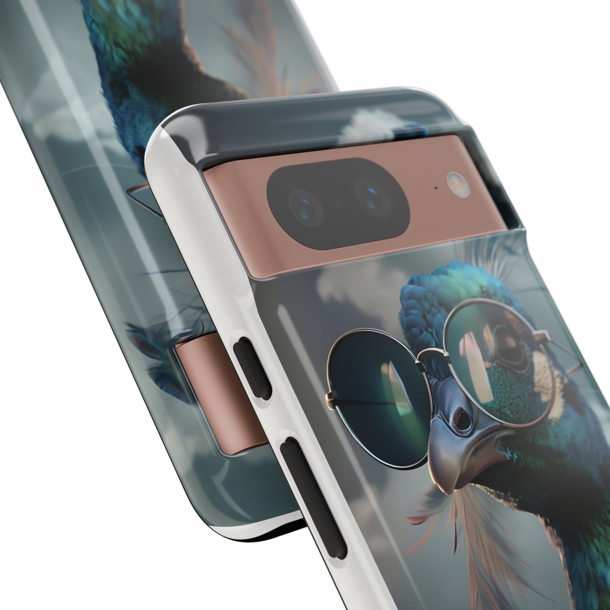 Phone Case, Peacock Design, Neon Lighting, Unique Gift, Hard Shell Cover, Protective Sleeve