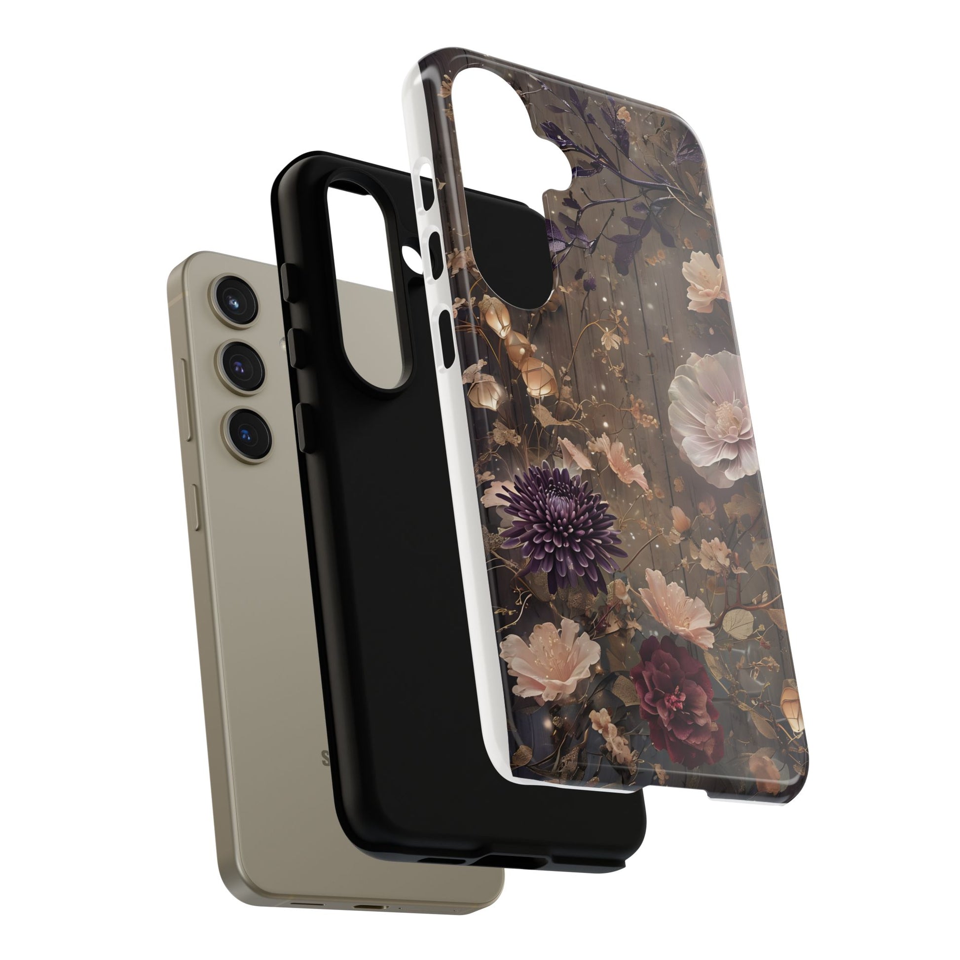 Tough Cases, Enchanting Floral Pattern - Floral Phone Case, Protective Phone Cover, Botanical Design, Flower Print, Tough Shell for Device