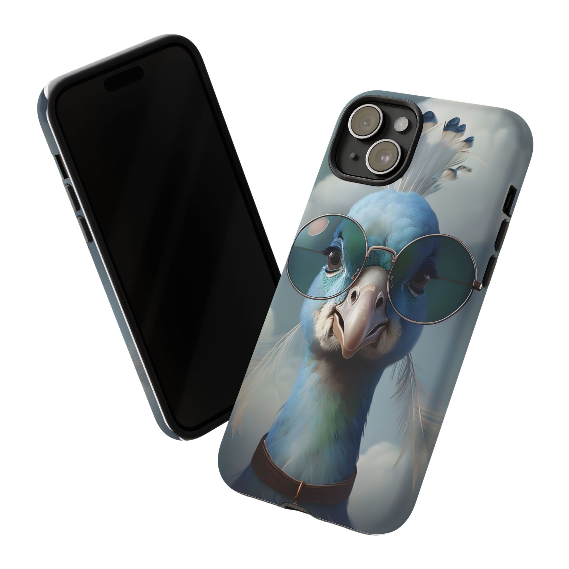 Phone Case, Glamorous Peacock Wearing Sunglasses - Protective Cover, Unique Gift, Trendy Accessories, Animal Lover, Fashionable Mobile Shell