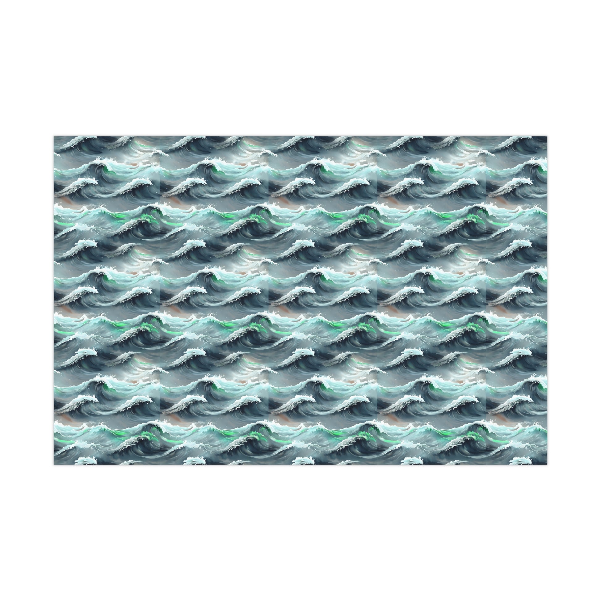 Ocean Waves Gift Wrap, Anime Design, Wrapping Paper Roll, Japanese Inspired Pattern, Gift Wrap Sheets, Birthday Party Supplies