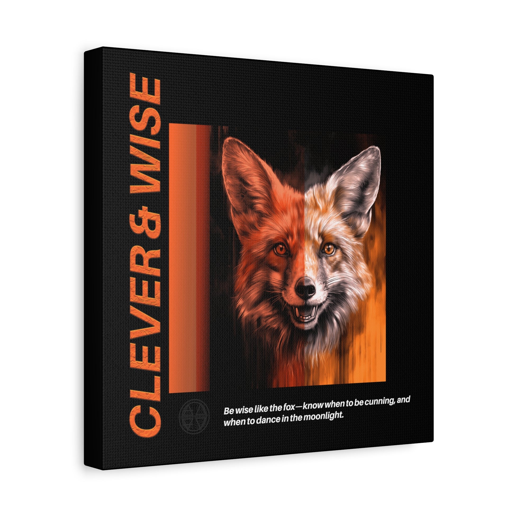 Fox Canvas Art, Inspirational & Wise Wall Decor, Nature Gift, Wildlife, Abstract Animal Artwork, Clever Motivational Matte Canvas