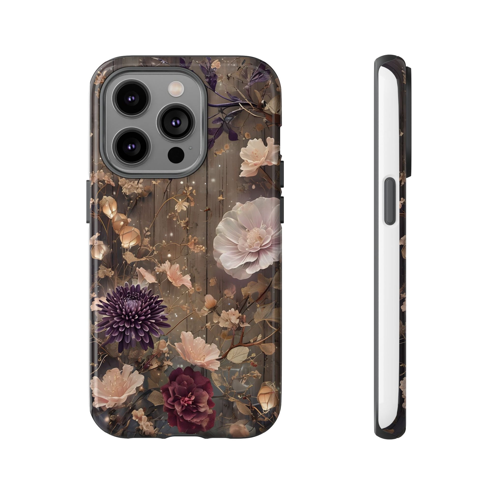 Tough Cases, Enchanting Floral Pattern - Floral Phone Case, Protective Phone Cover, Botanical Design, Flower Print, Tough Shell for Device