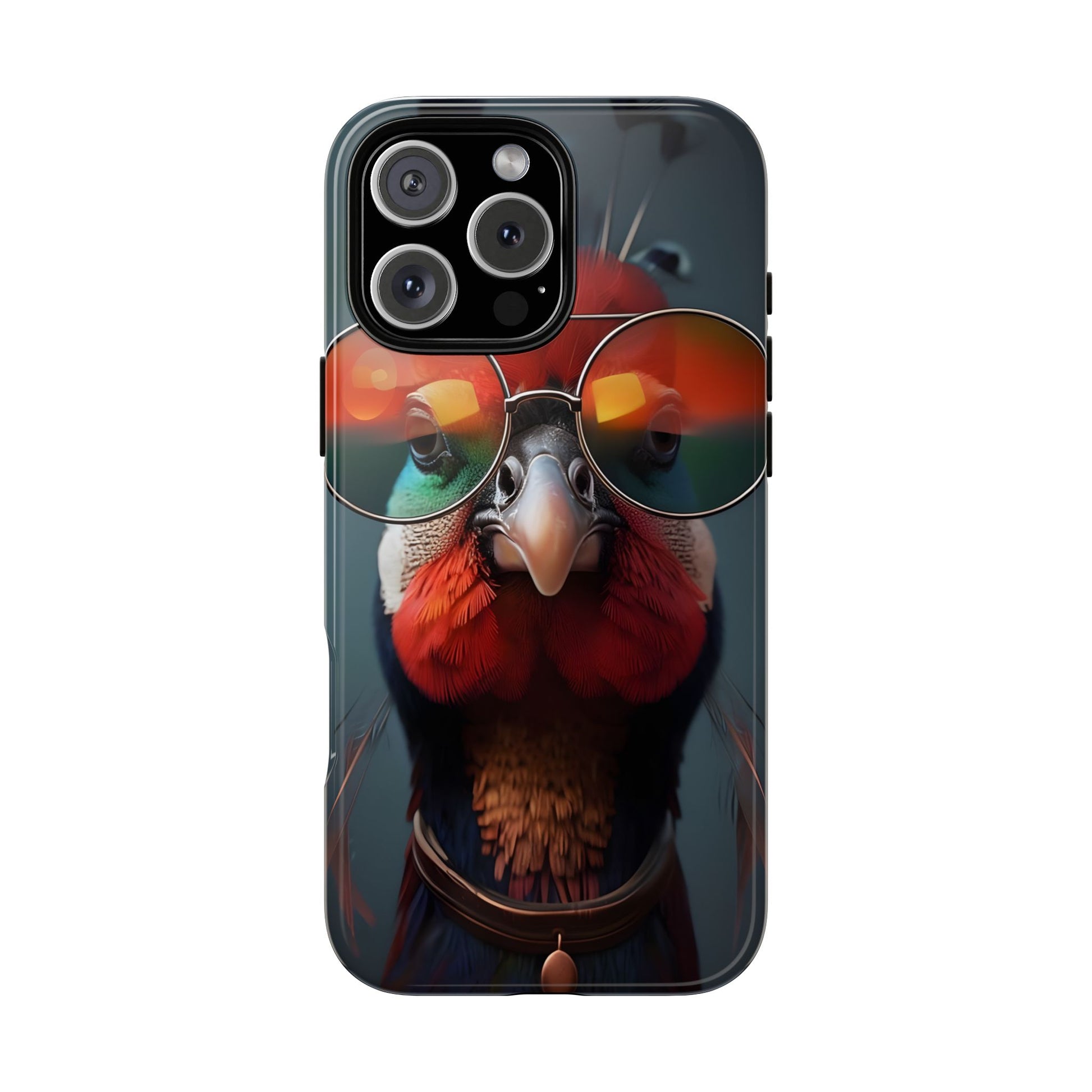 Phone Cases, Bright Exotic Bird in Cool Sunglasses, Protective Tough Cover, Tropical Animal Print, Unique Gift for Bird Lovers, Accessories