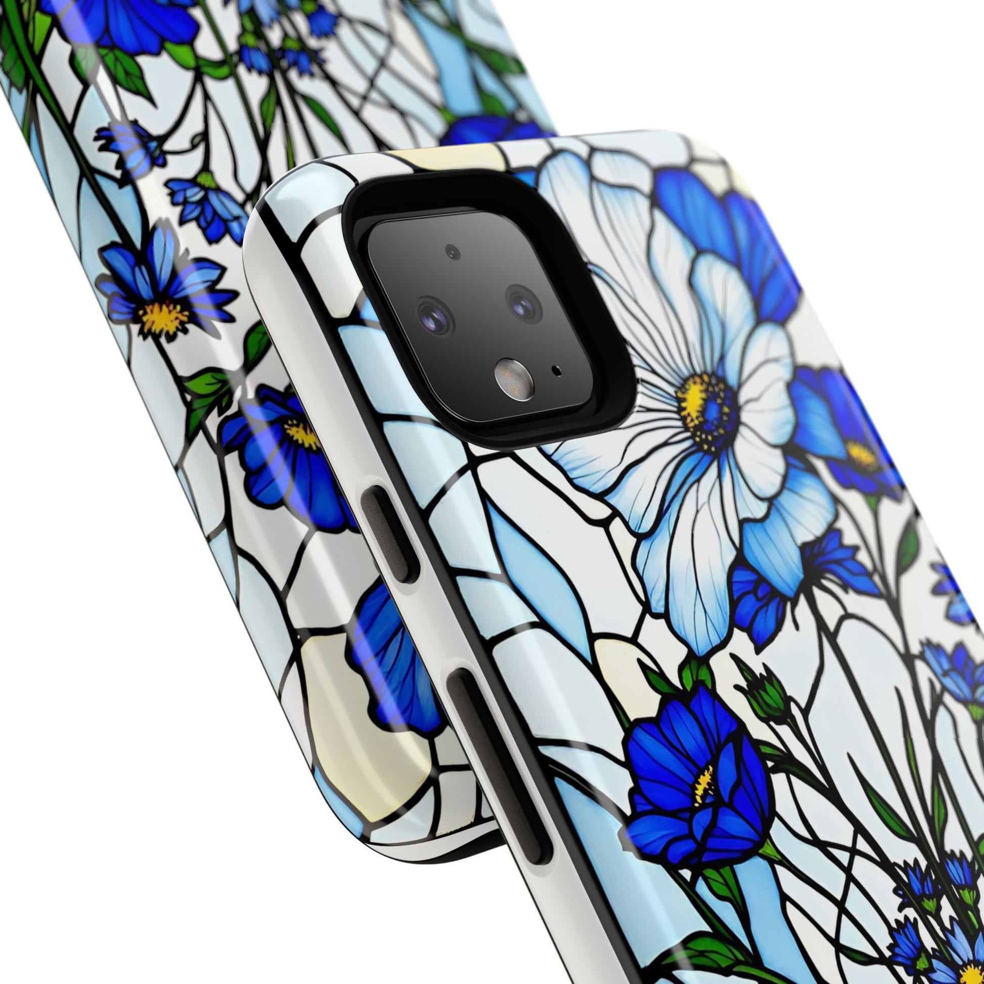 Botanical Stained Glass Tough Case - Floral Phone Cover, Protective Phone Case, Flower Pattern Phone Shell, Nature Inspired Smartphone Case,