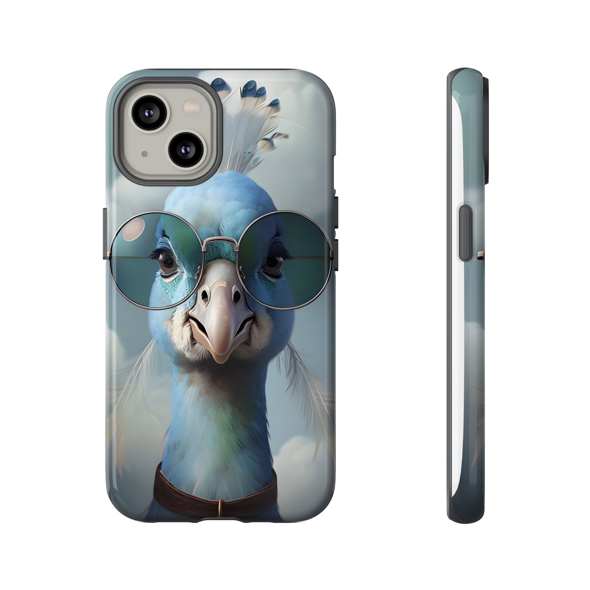 Phone Case, Glamorous Peacock Wearing Sunglasses - Protective Cover, Unique Gift, Trendy Accessories, Animal Lover, Fashionable Mobile Shell