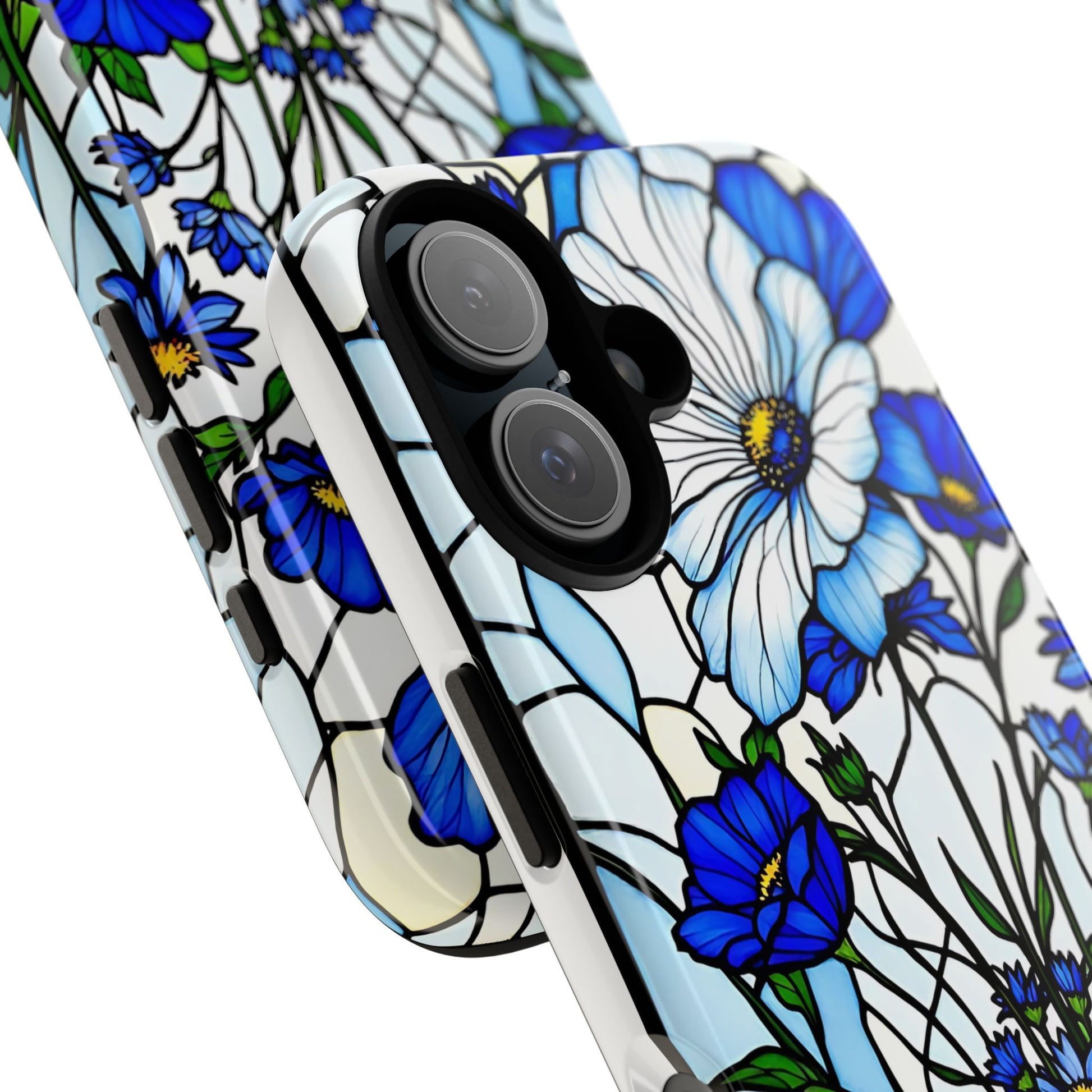 Botanical Stained Glass Tough Case - Floral Phone Cover, Protective Phone Case, Flower Pattern Phone Shell, Nature Inspired Smartphone Case,