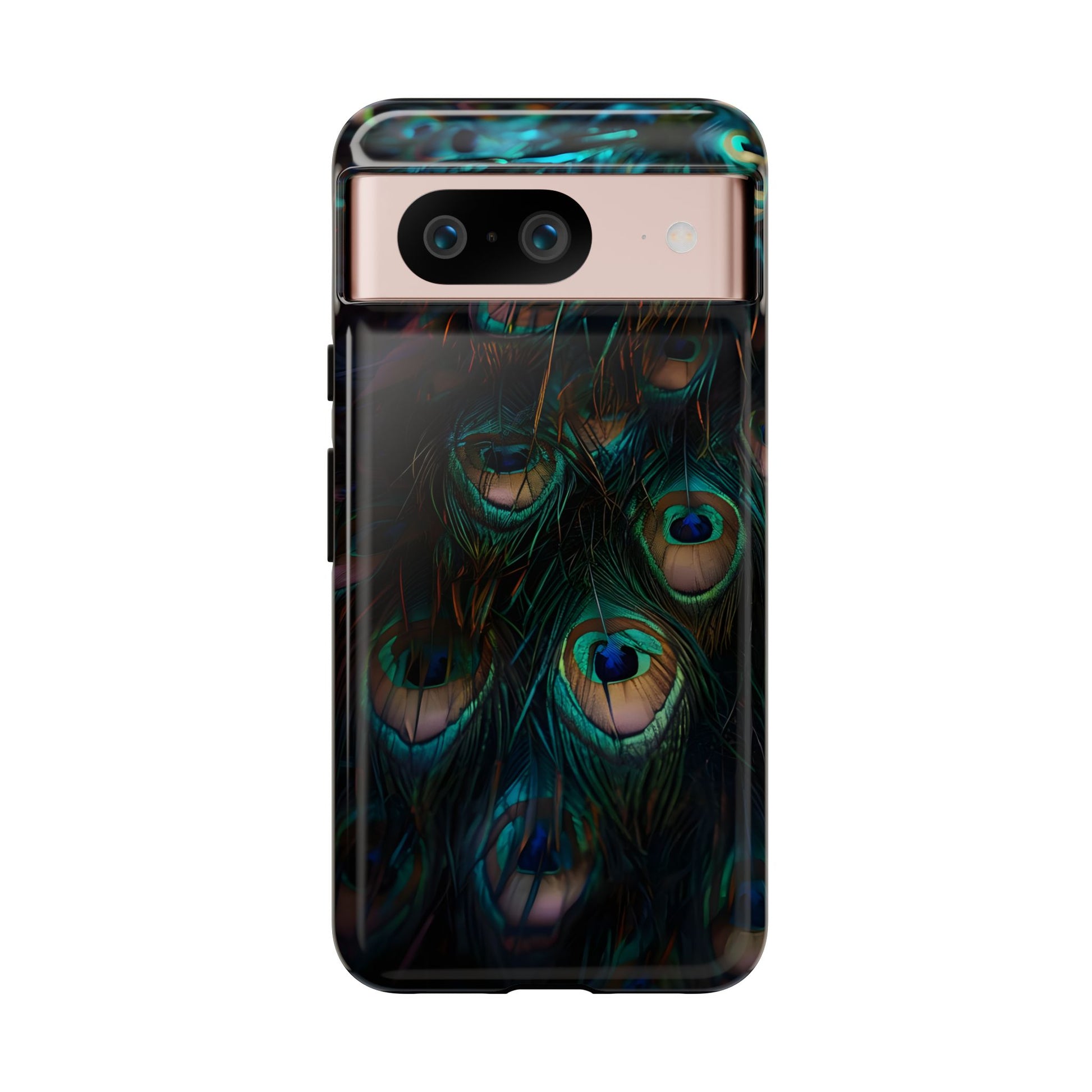 Phone Case, Close Up Peacock Feathers Design, Protective Cover, Unique Gift, Stylish Accessory, Nature Lover Gift, Feather Print Case