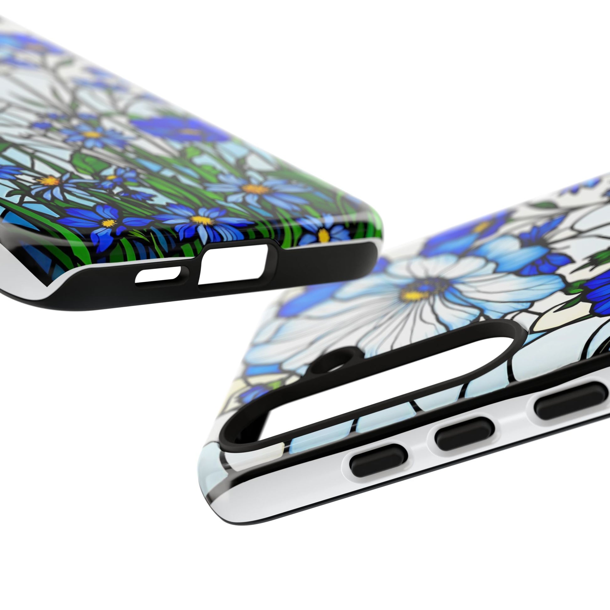 Botanical Stained Glass Tough Case - Floral Phone Cover, Protective Phone Case, Flower Pattern Phone Shell, Nature Inspired Smartphone Case,